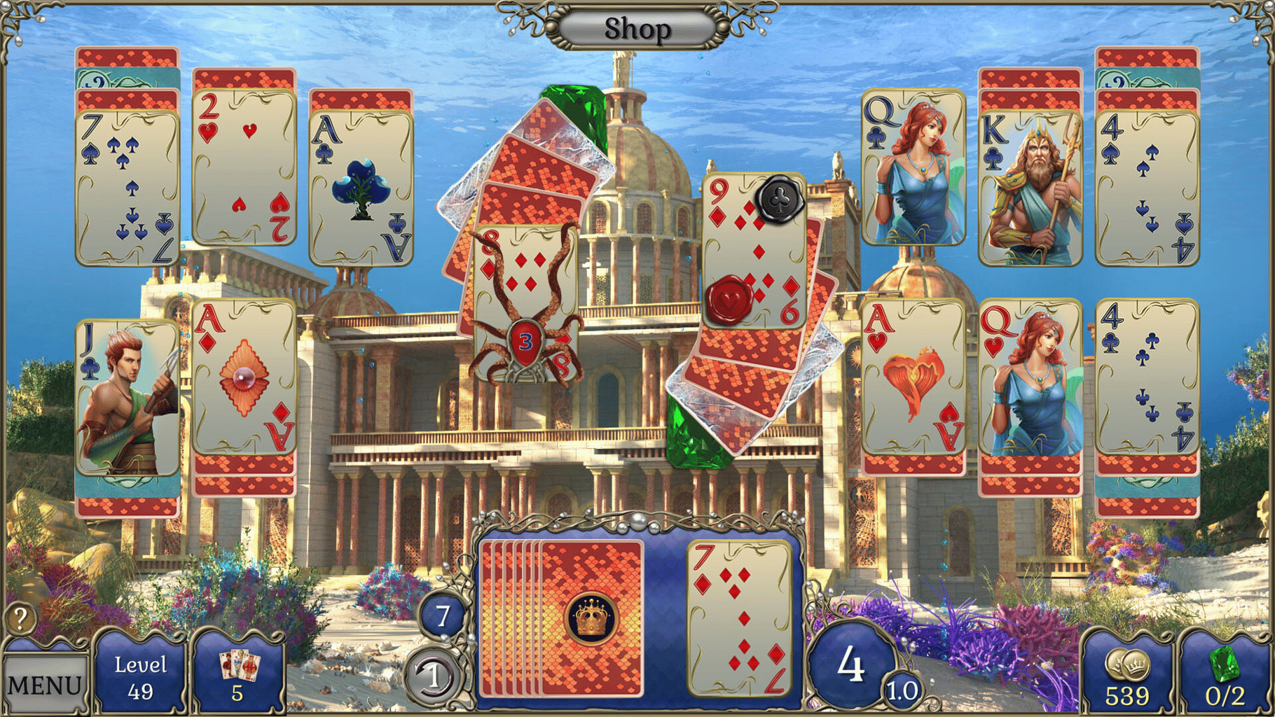 Jewel Match Atlantis Solitaire 4: Collector's Edition screenshot