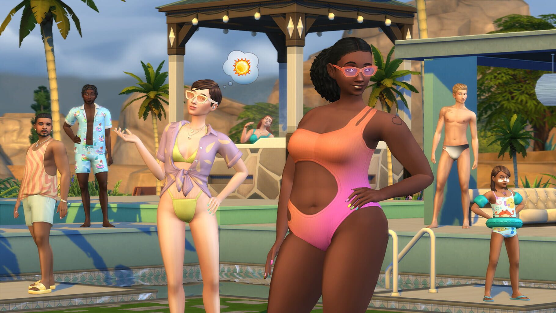 Captura de pantalla - The Sims 4: Poolside Splash Kit