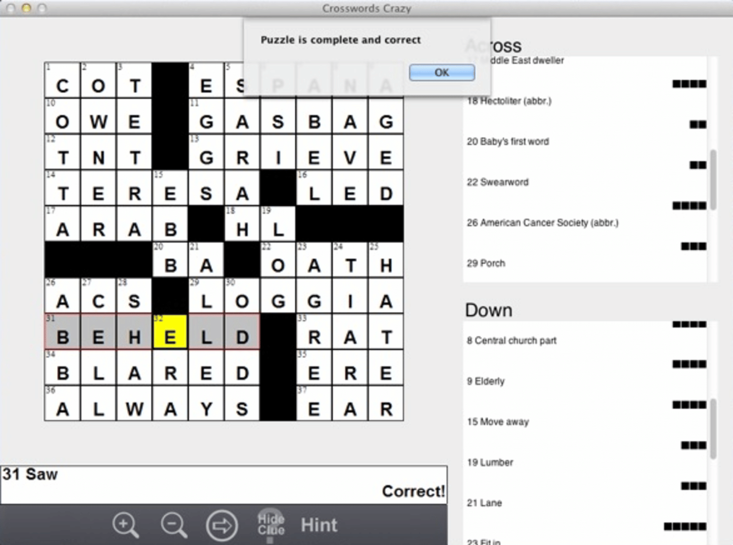 Crosswords Crazy! screenshot