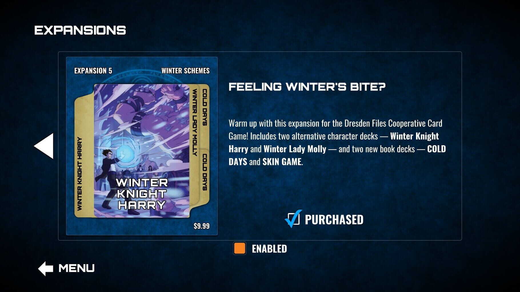 Captura de pantalla - Dresden Files Cooperative Card Game: Winter Schemes