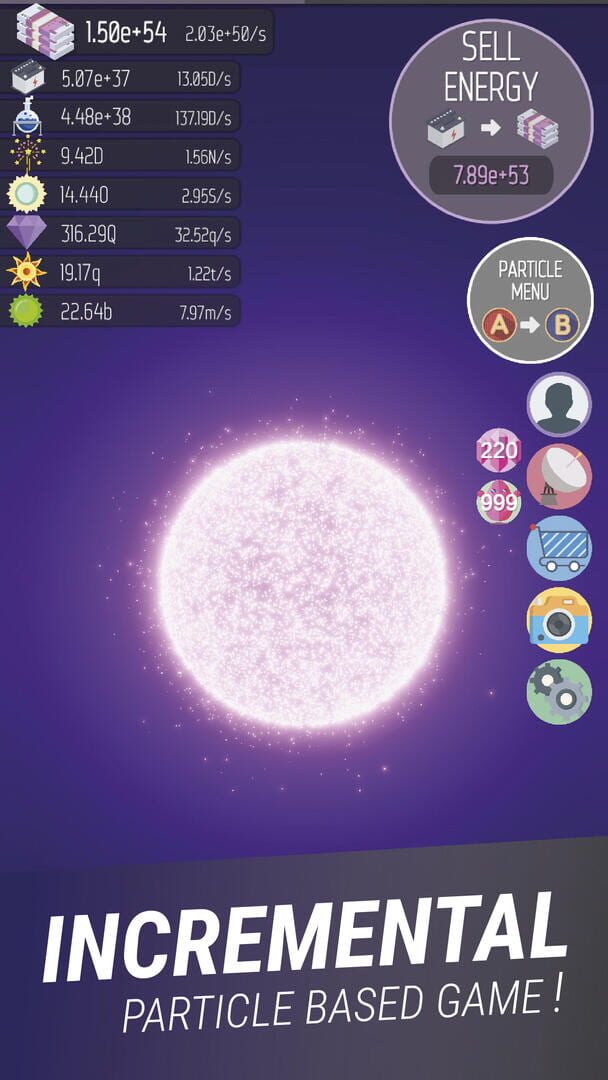 ISEPS Idle Particle Simulator - Screenshot