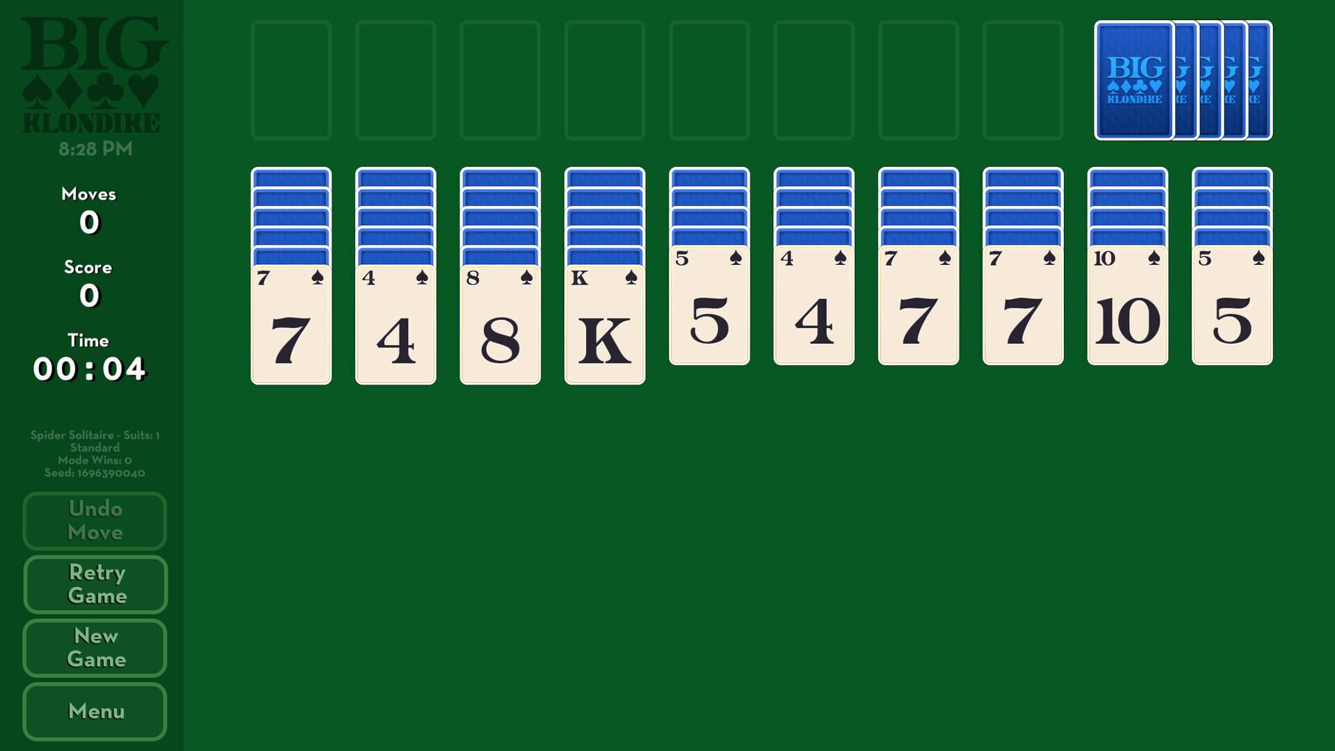 Big Klondike: Spider Solitaire - Screenshot