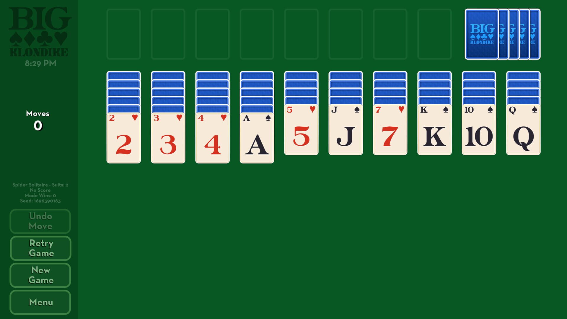 Big Klondike: Spider Solitaire - Screenshot