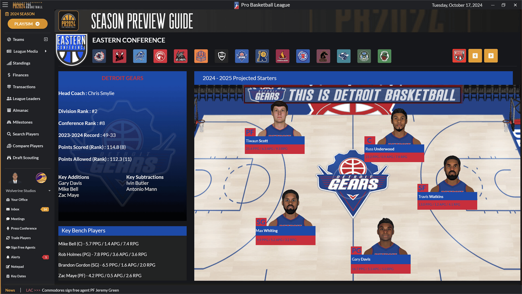 Draft Day Sports: Pro Basketball 2024 screenshot