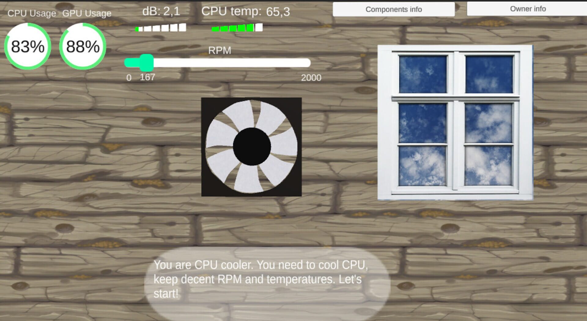 Cooling Simulator - Screenshot