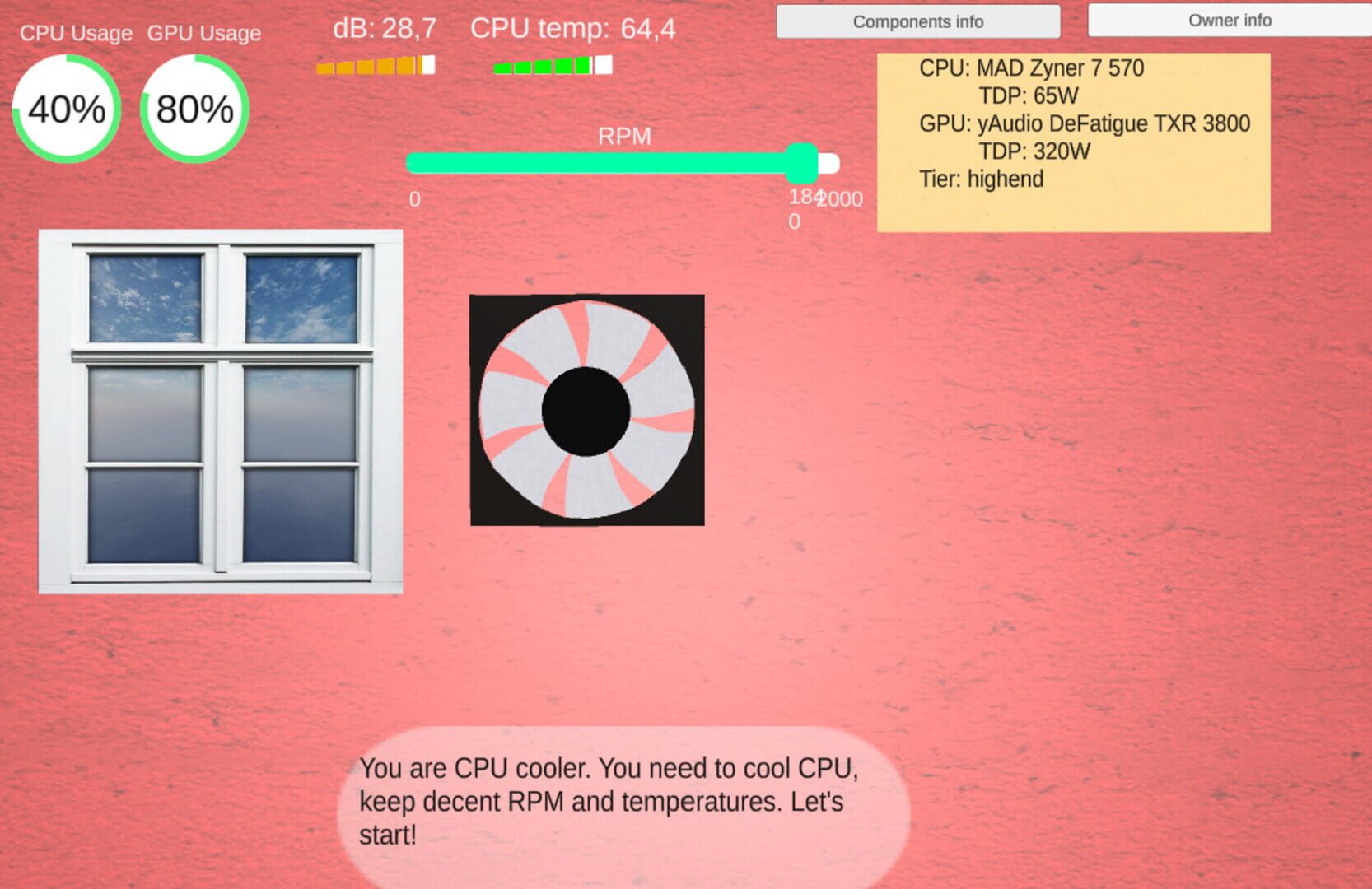 Cooling Simulator - Screenshot