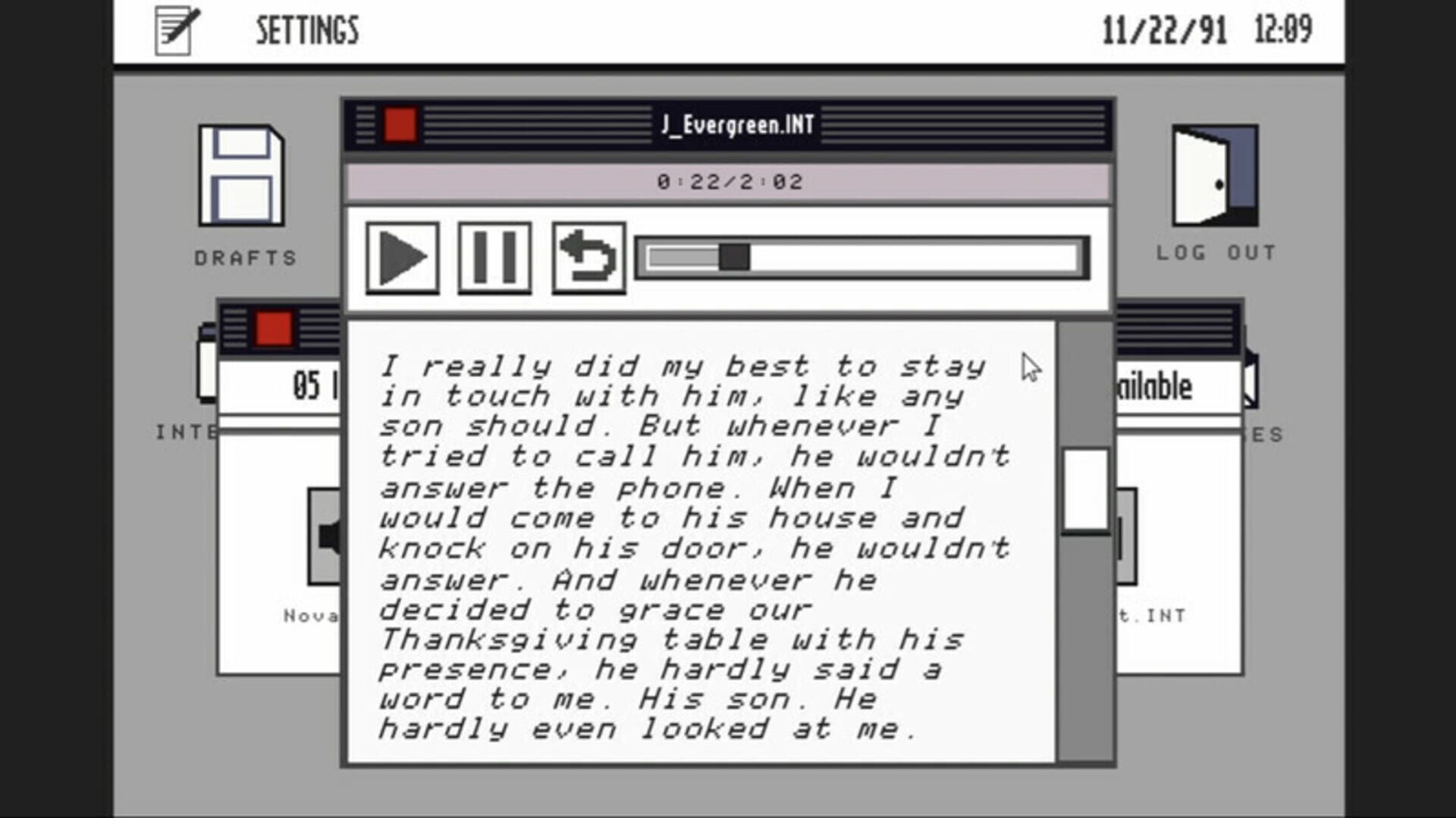 Report on the Death of Robert Evergreen - Screenshot