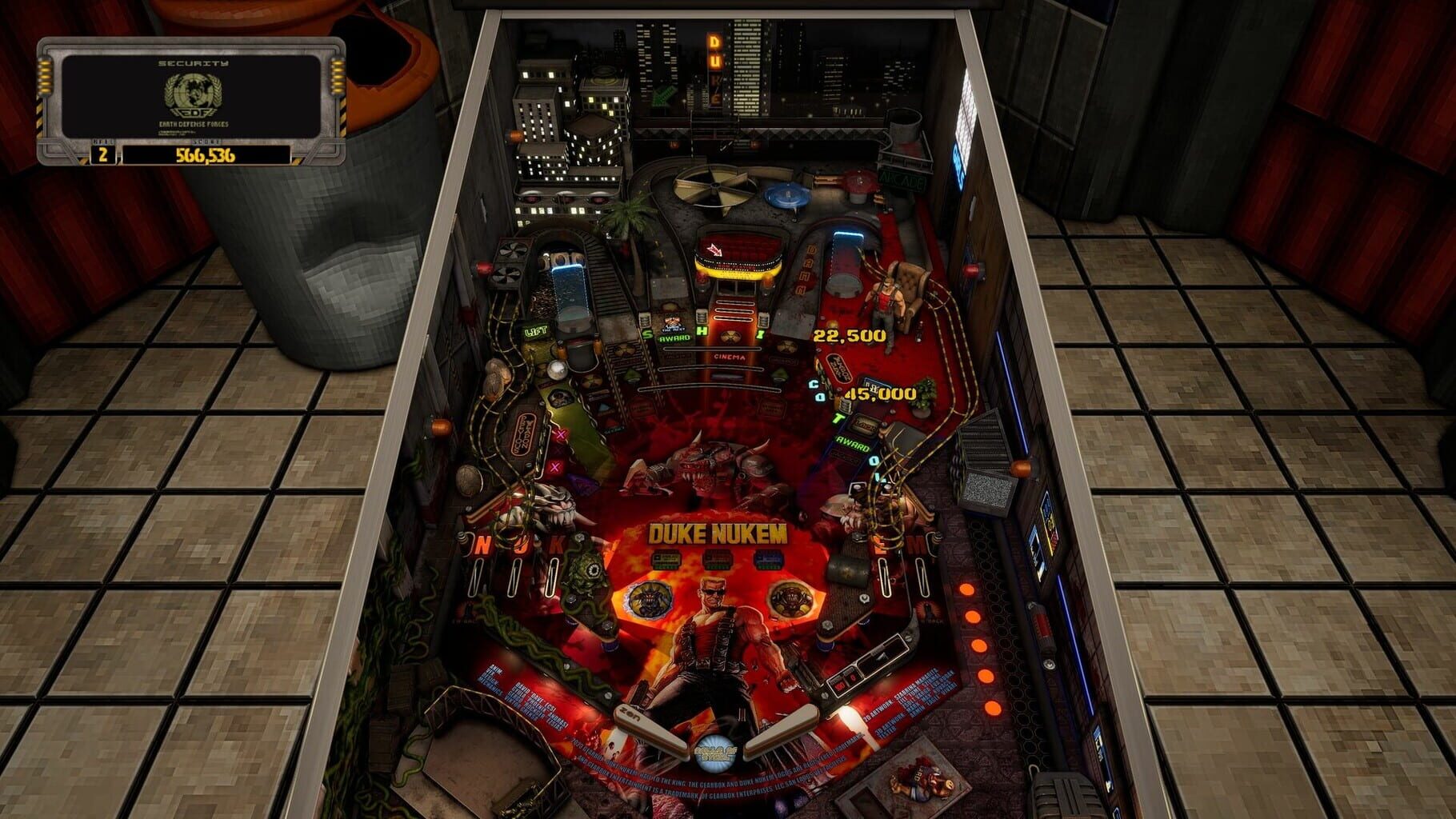 Captura de pantalla - Pinball M: Duke Nukem's Big Shot Pinball