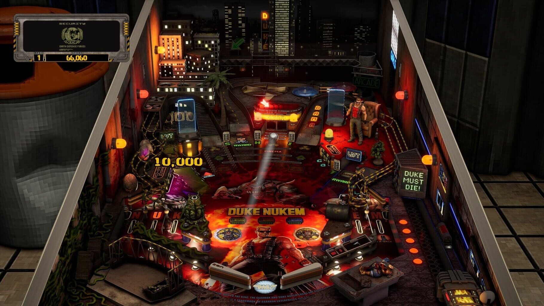 Captura de pantalla - Pinball M: Duke Nukem's Big Shot Pinball