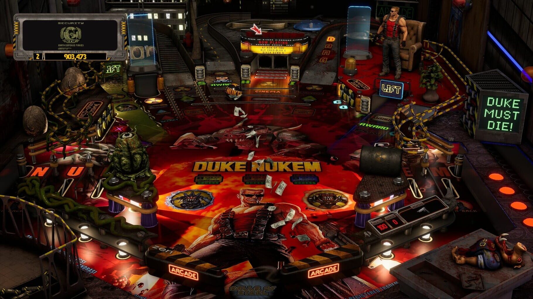 Captura de pantalla - Pinball M: Duke Nukem's Big Shot Pinball