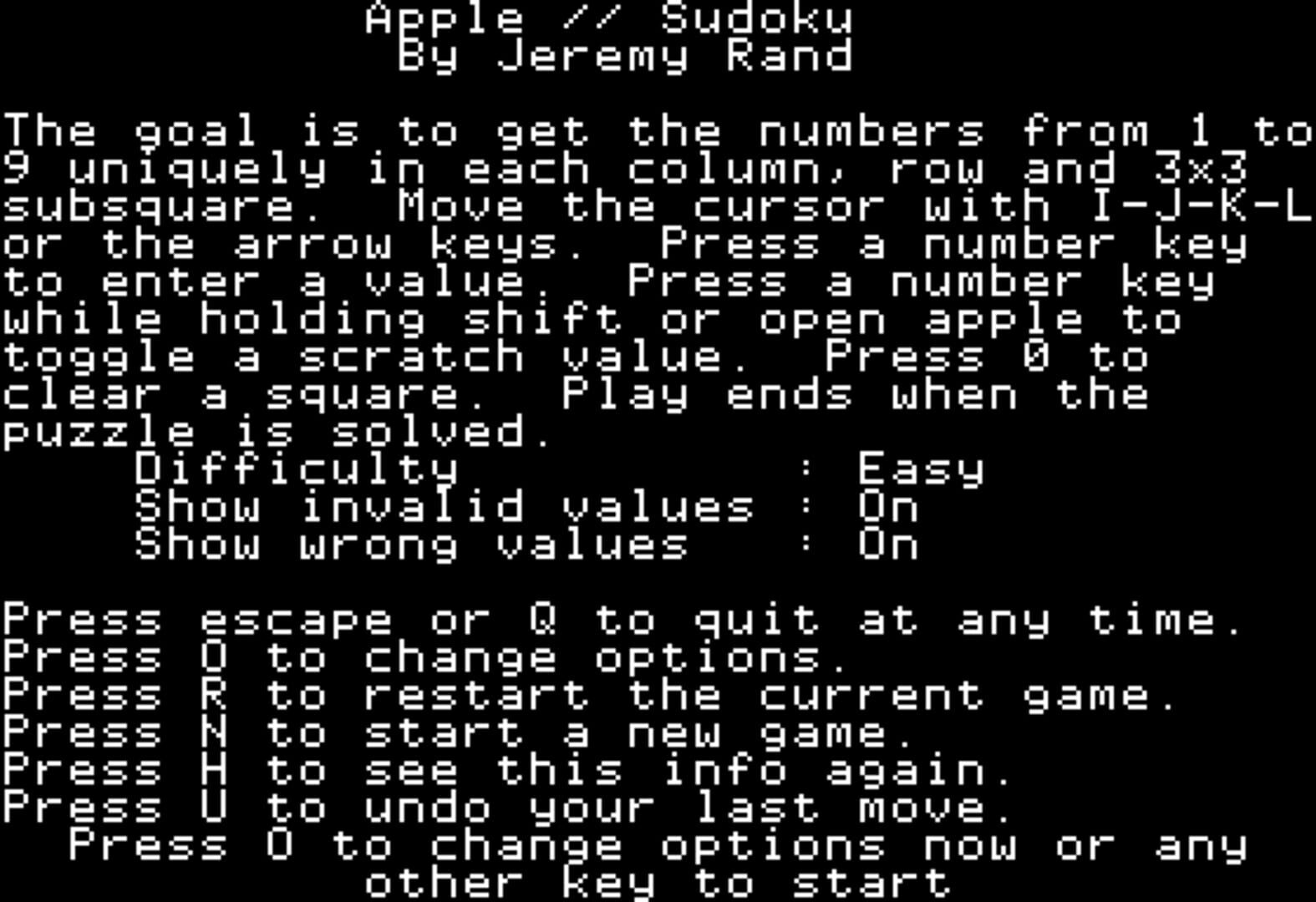 Apple II Sudoku