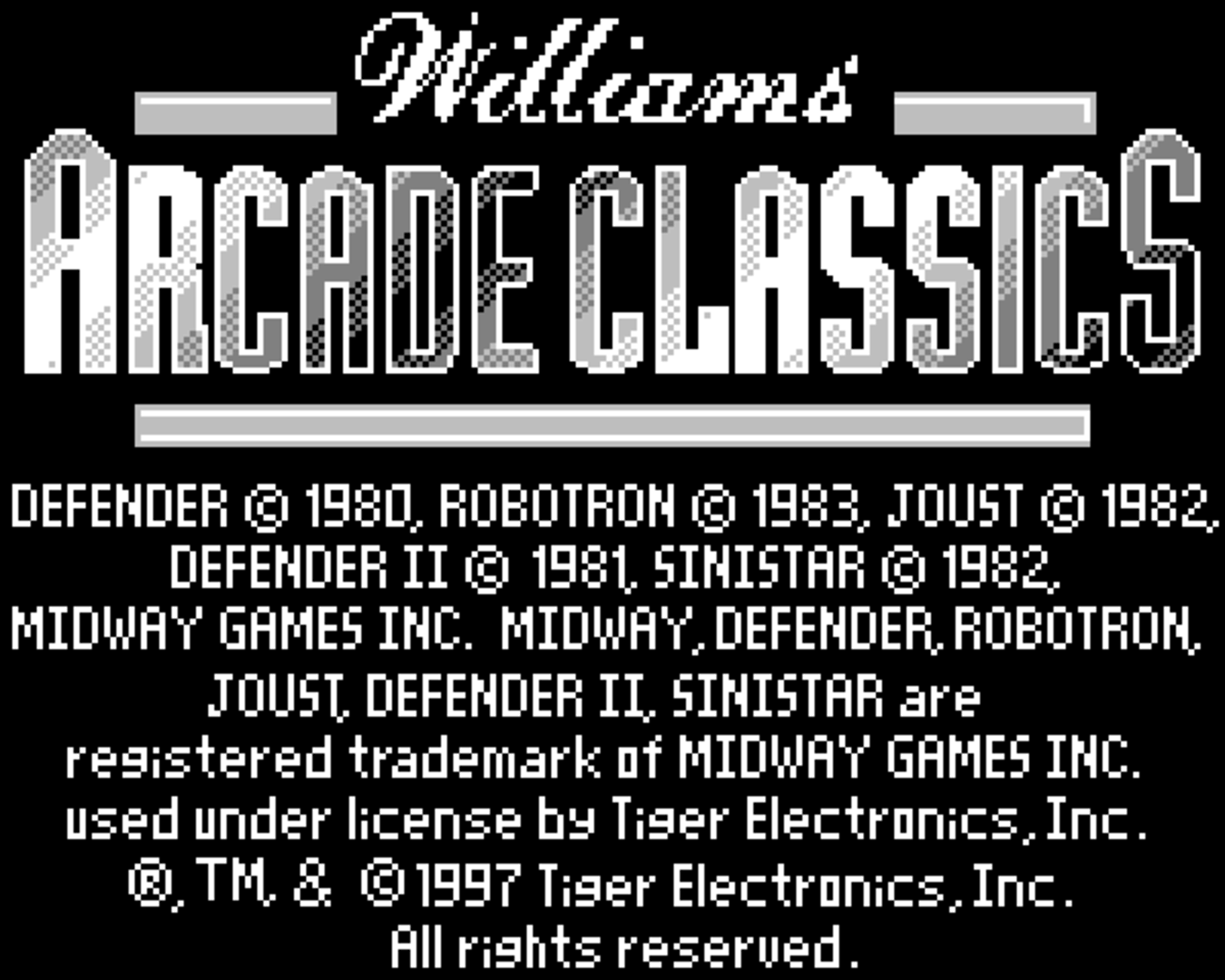 Williams Arcade Classics screenshot