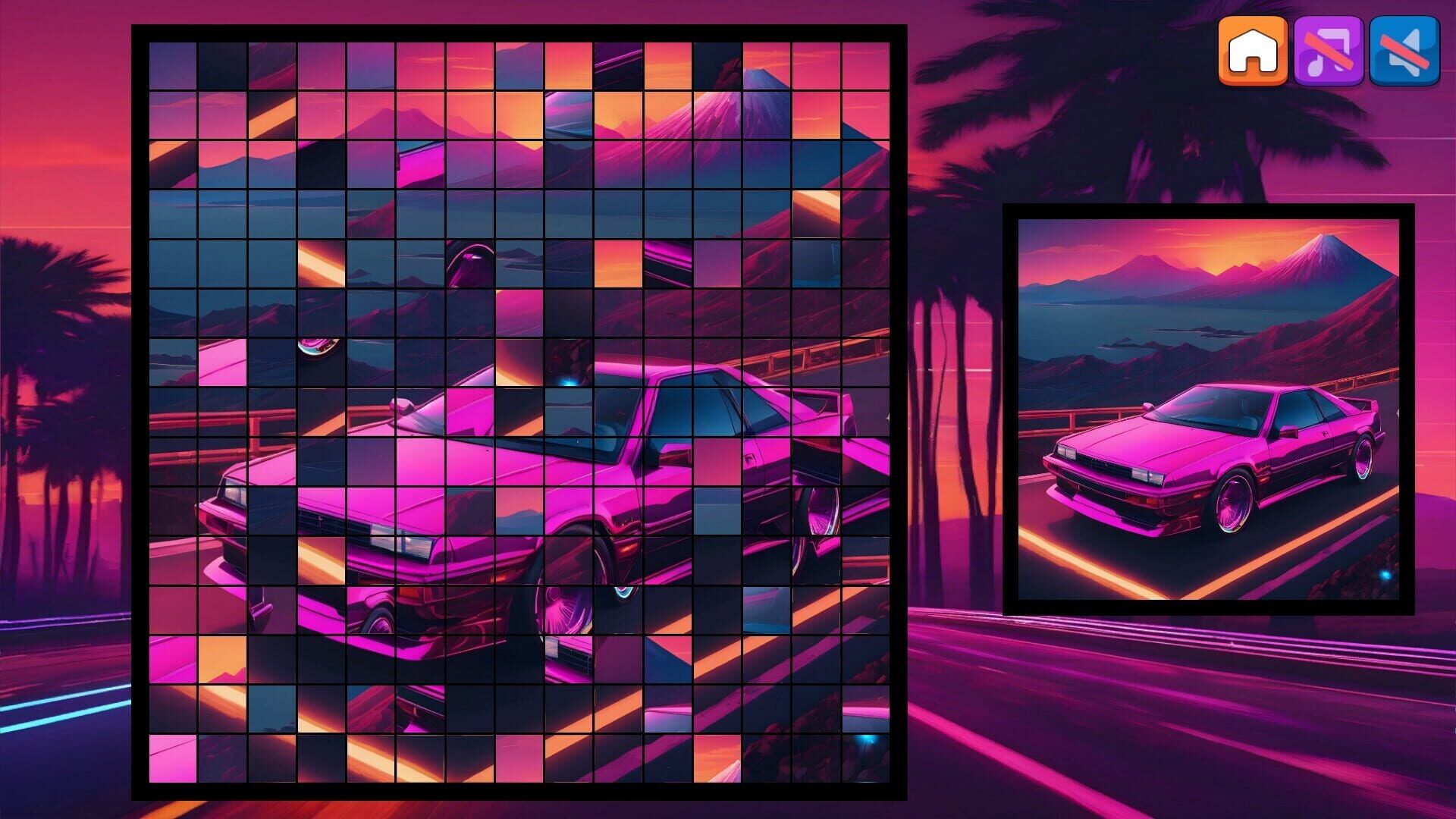 OG Puzzlers: Synthwave Cars - Screenshot