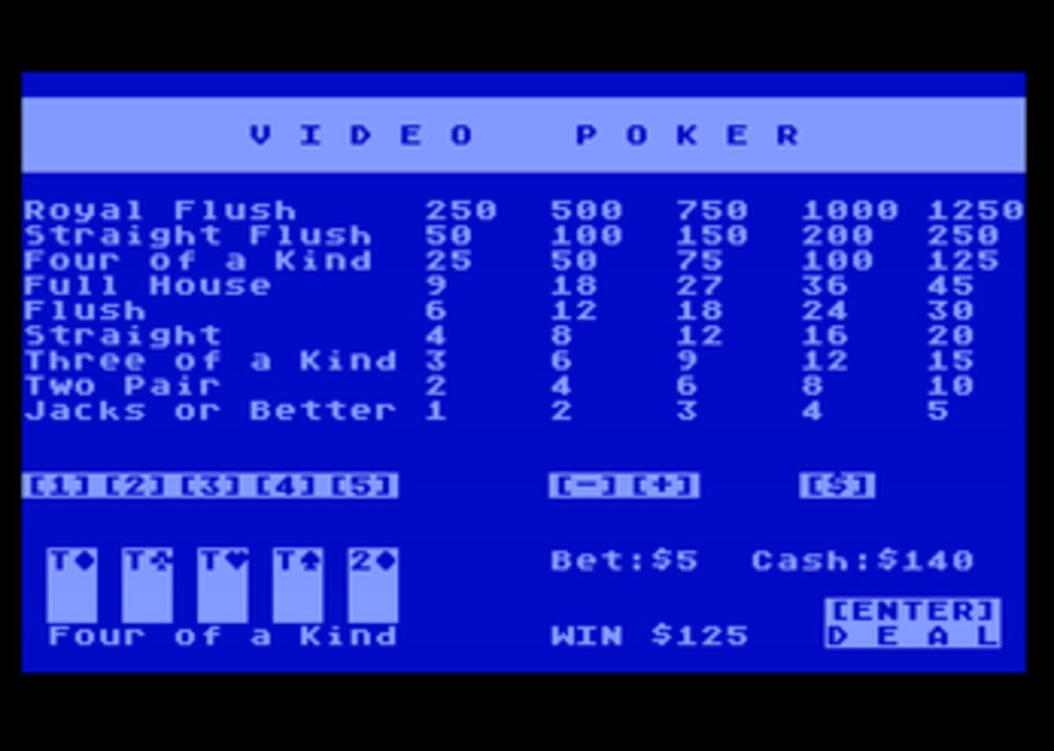 Captura de pantalla - Jacks or Better Video Poker