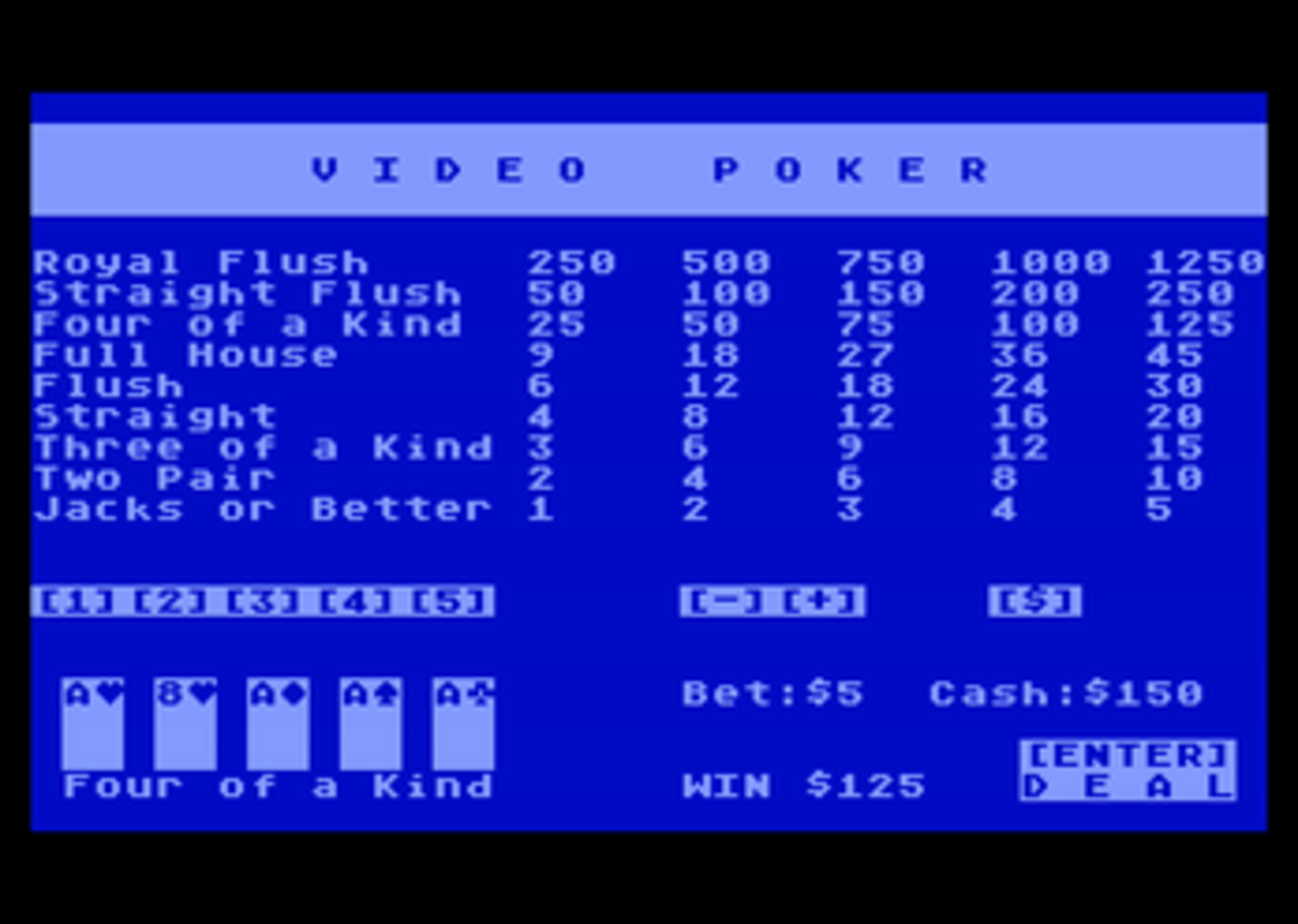 Jacks or Better Video Poker screenshot