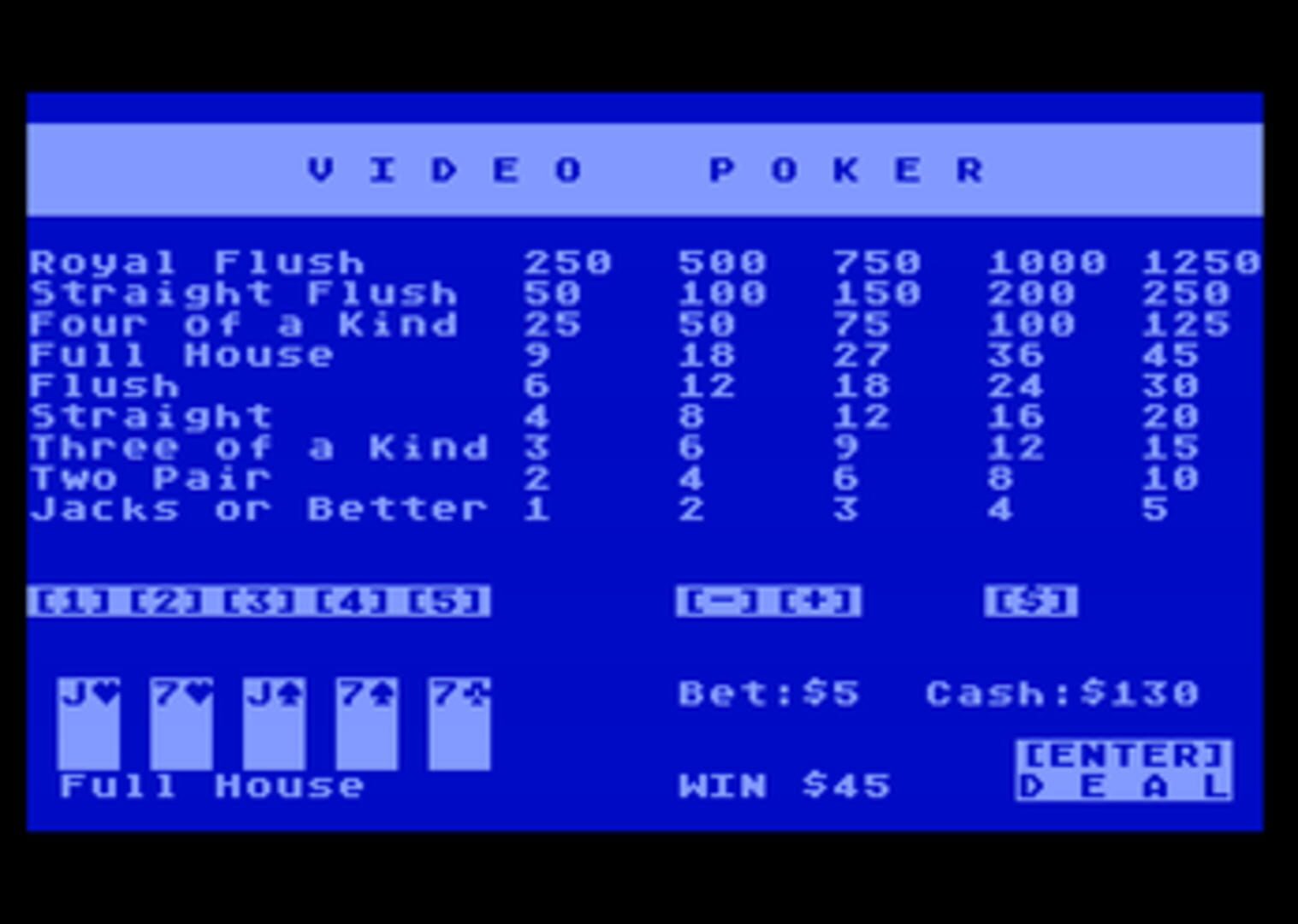 Captura de pantalla - Jacks or Better Video Poker