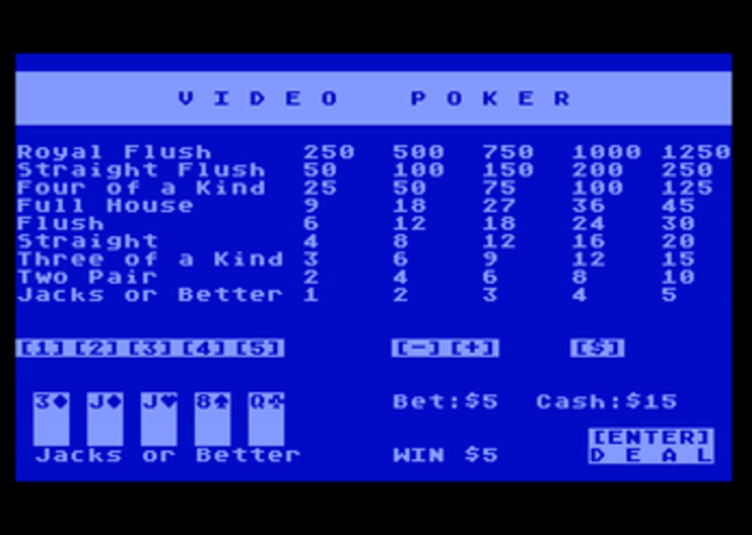 Captura de pantalla - Jacks or Better Video Poker