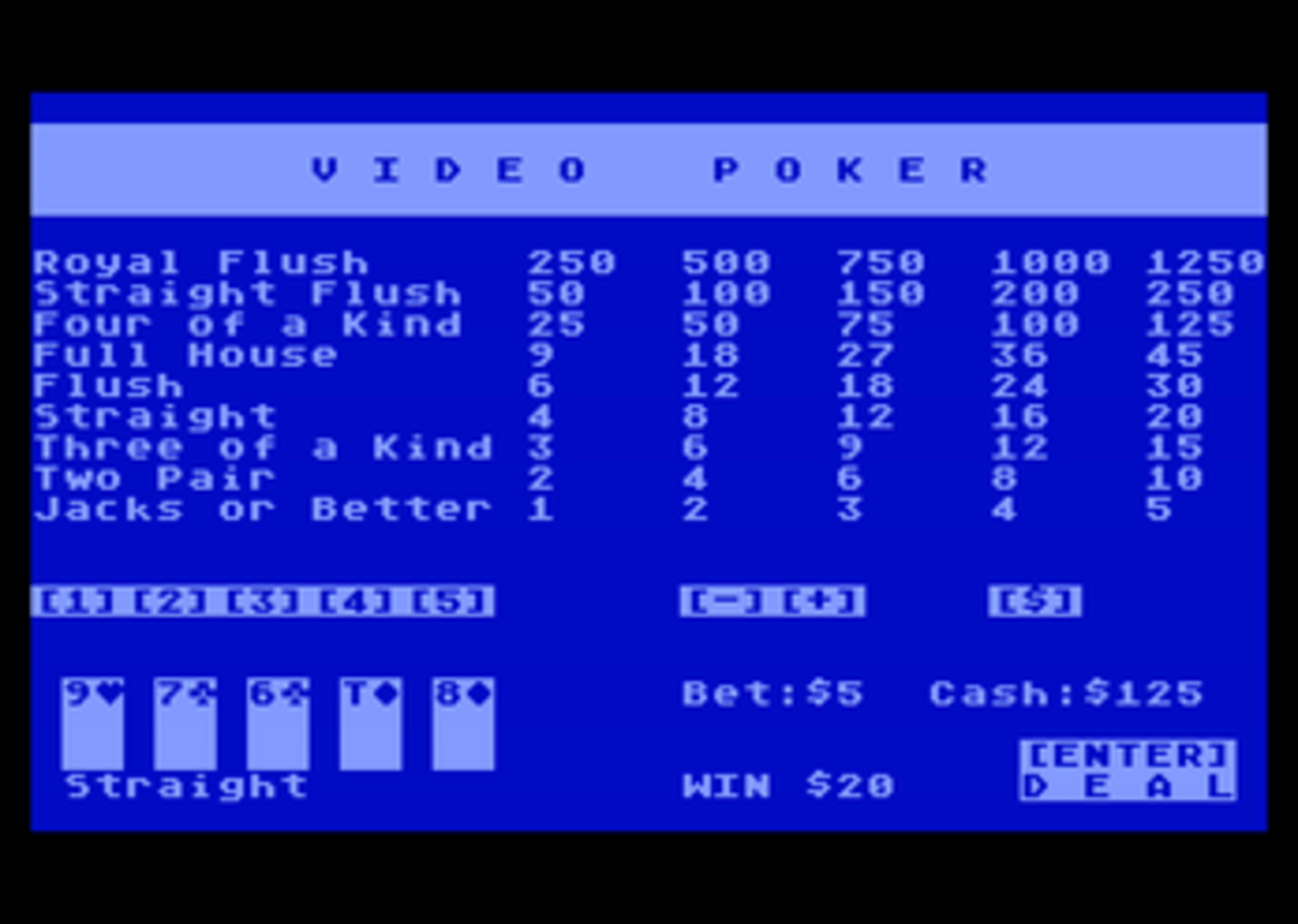 Jacks or Better Video Poker screenshot