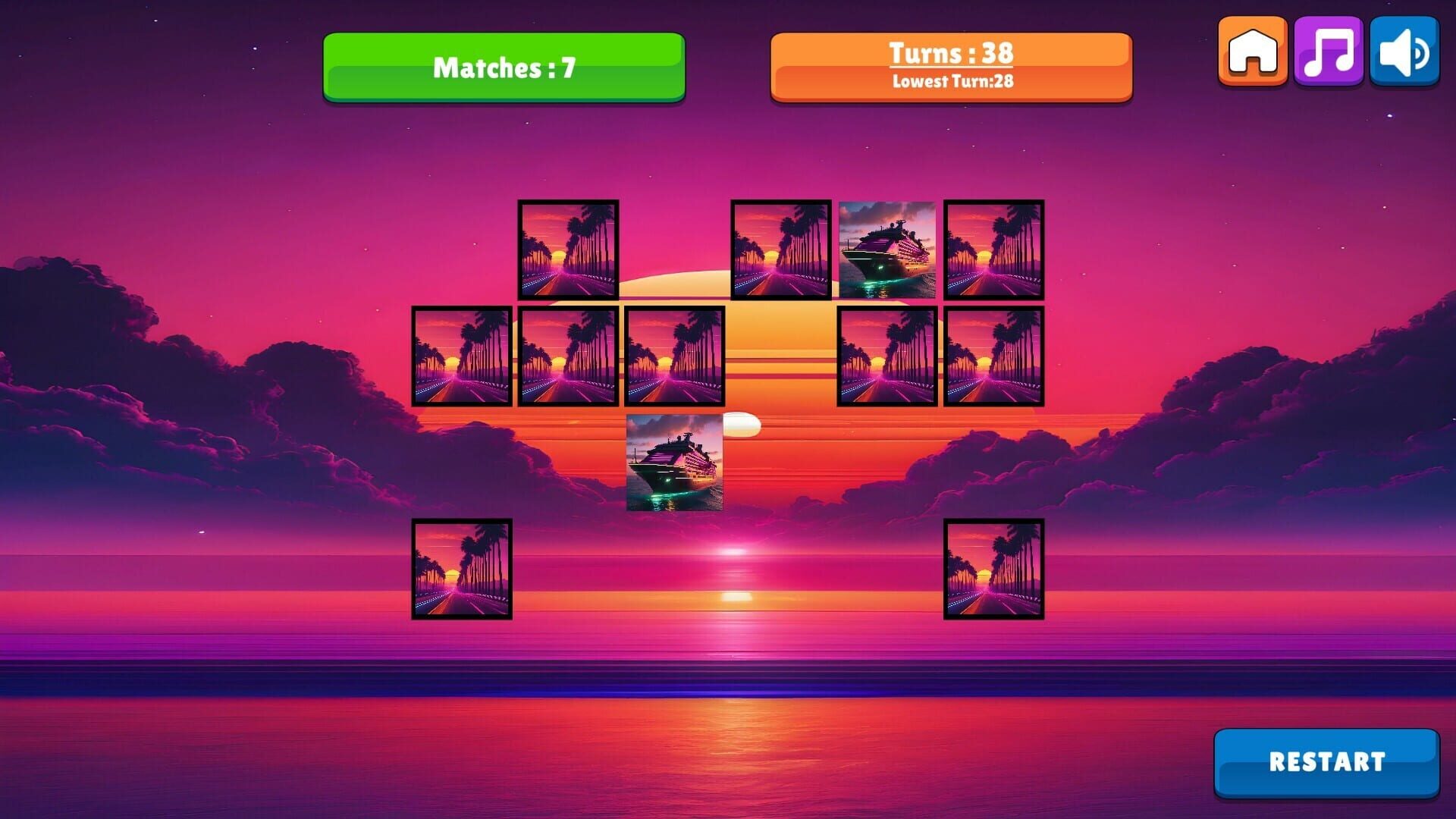 OG Memory: Synthwave Boats - Screenshot