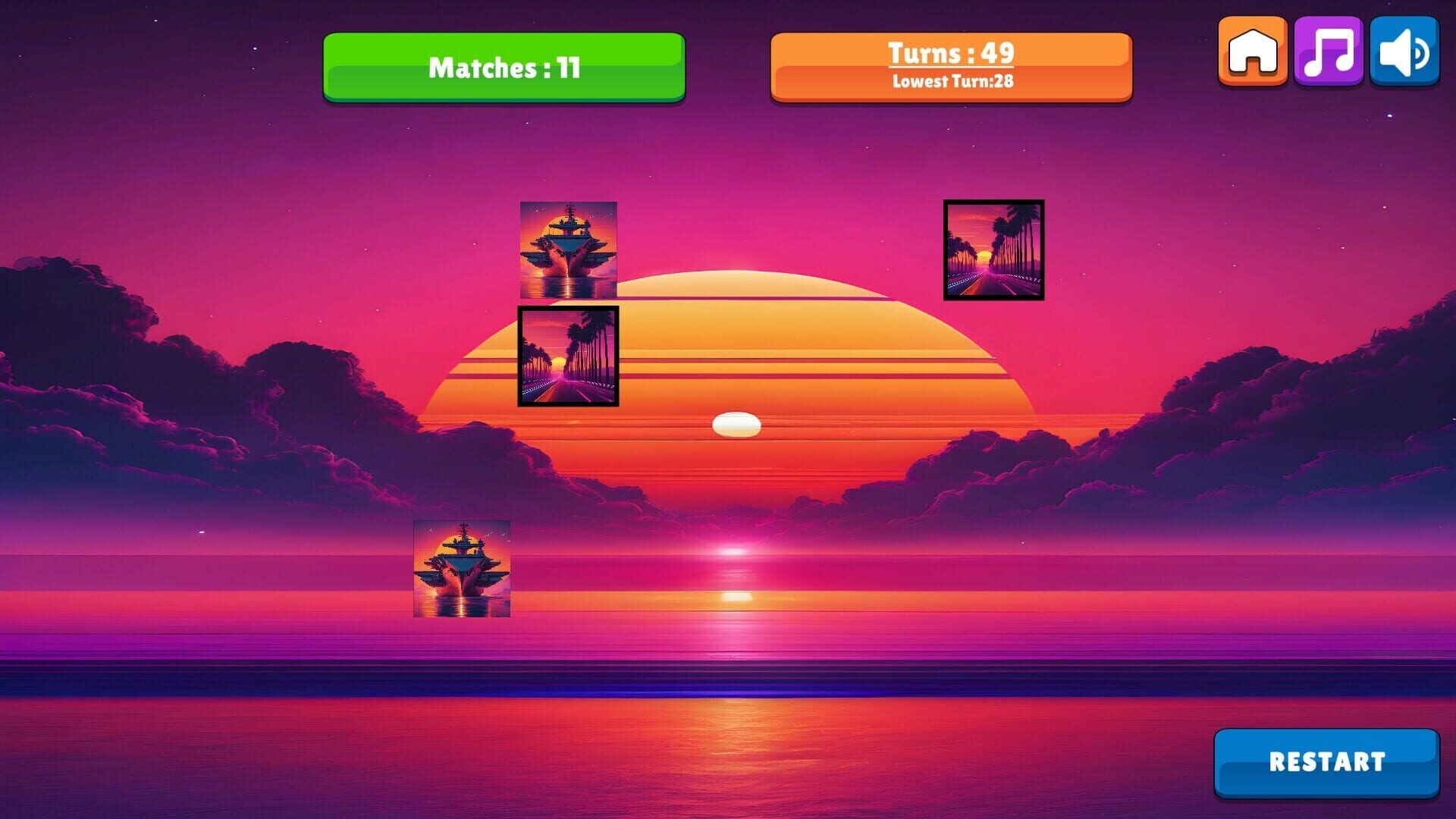 OG Memory: Synthwave Boats - Screenshot