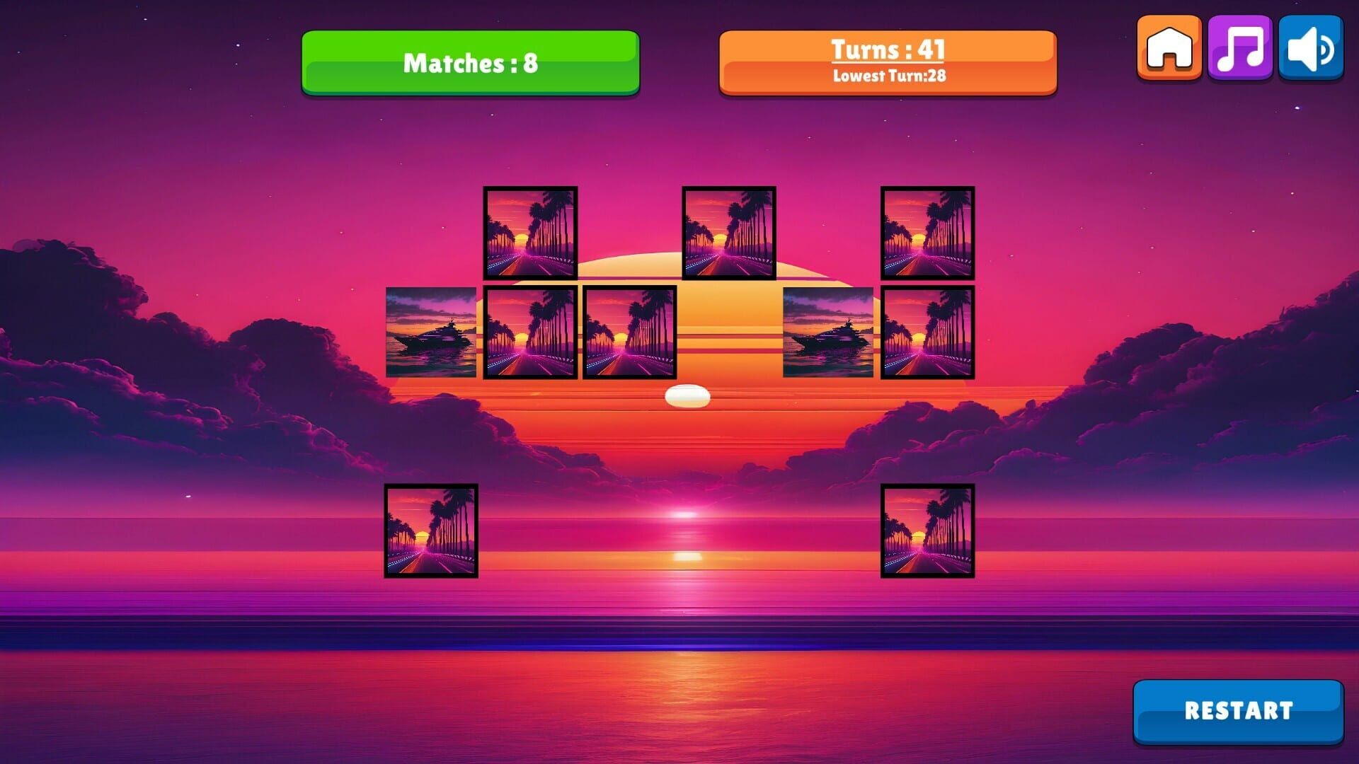 OG Memory: Synthwave Boats - Screenshot