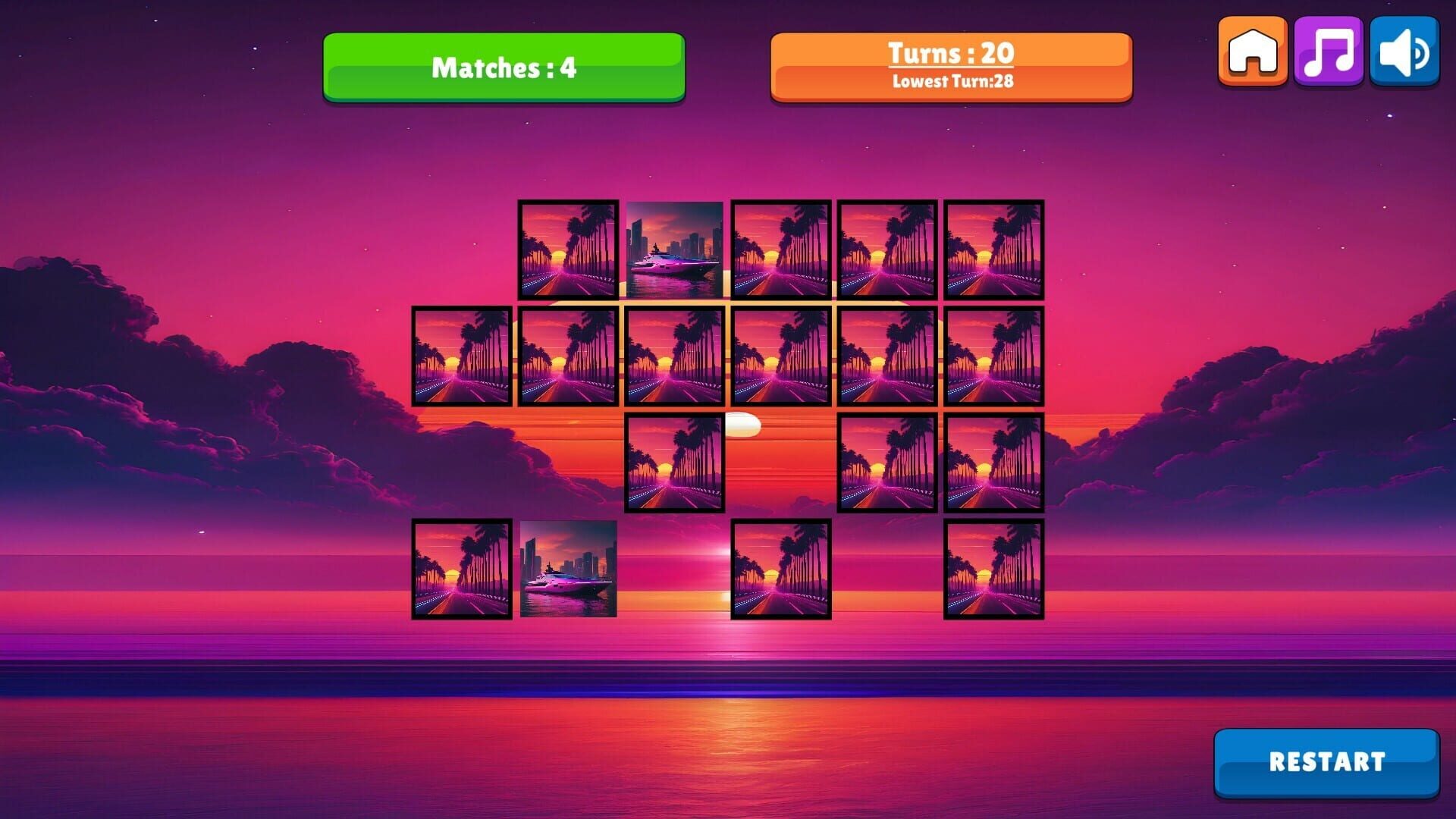 OG Memory: Synthwave Boats - Screenshot