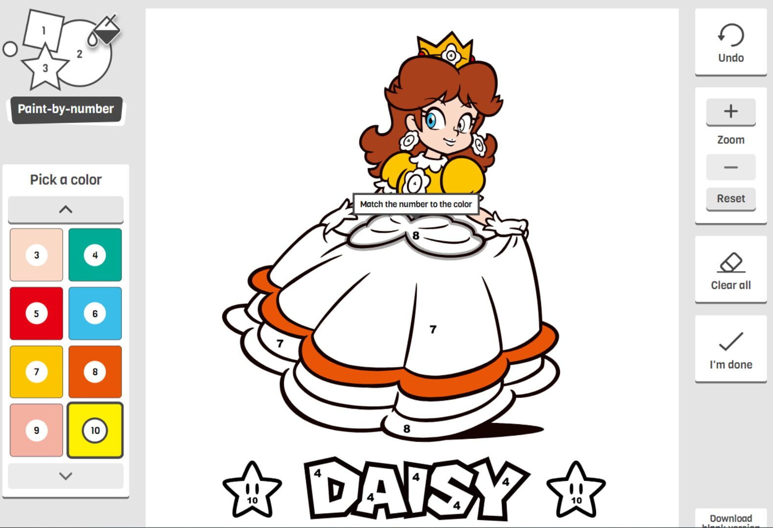 Play Nintendo: Paint-By-Number