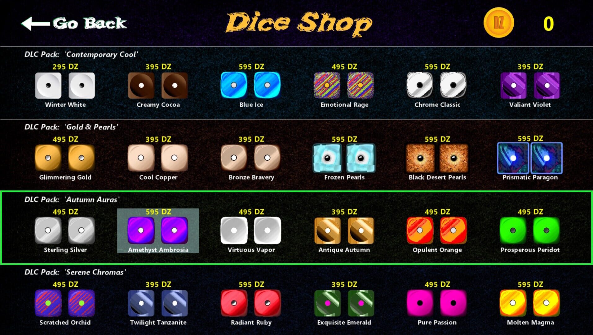 Dice-Zee!: Dice Pak - "Autumn Auras"
