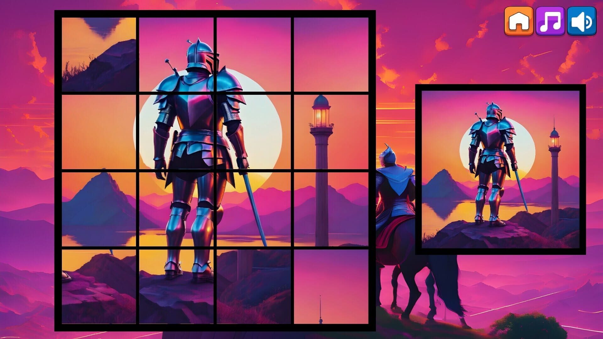 OG Puzzlers: Synthwave Knights - Screenshot