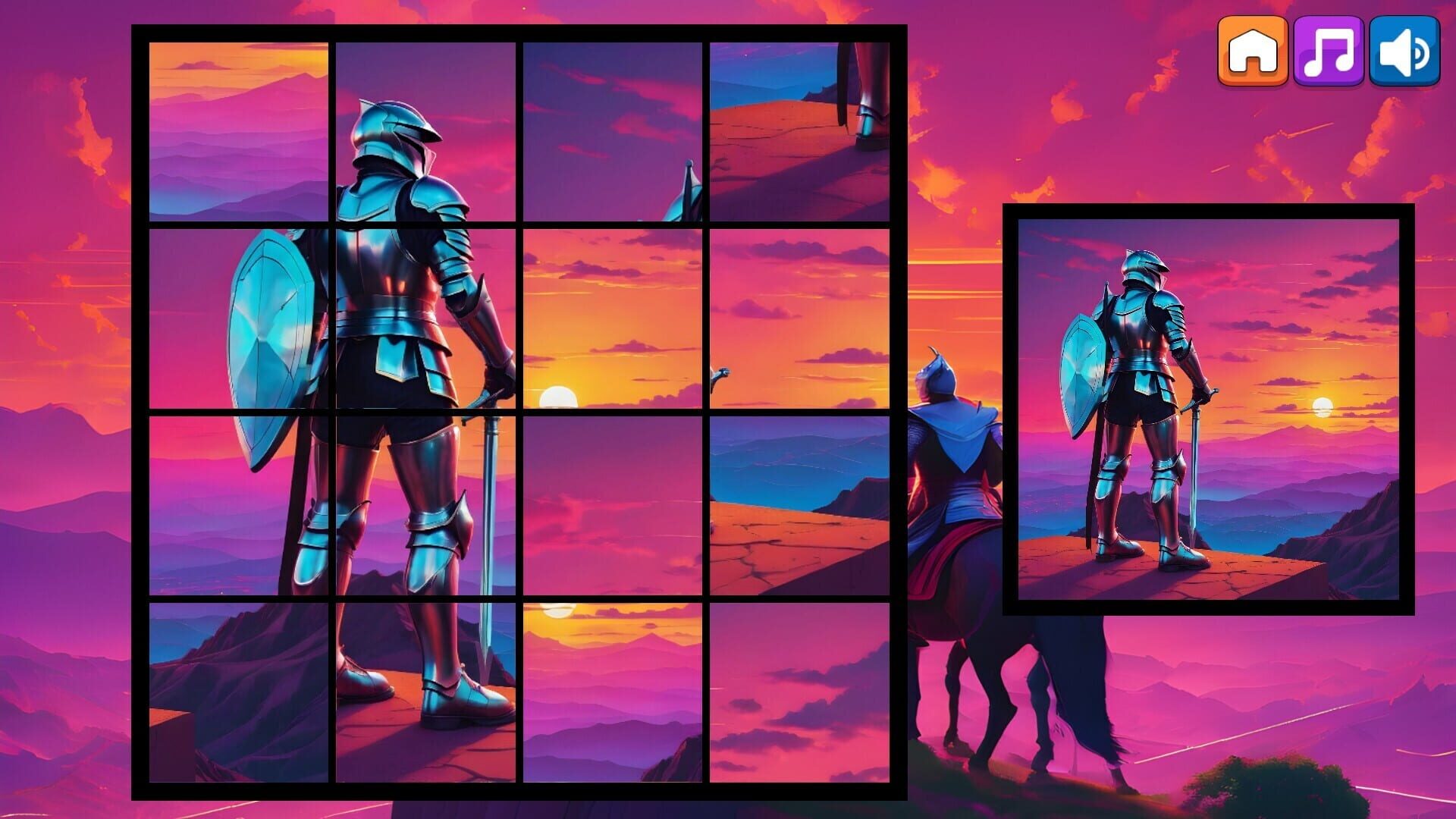 OG Puzzlers: Synthwave Knights - Screenshot
