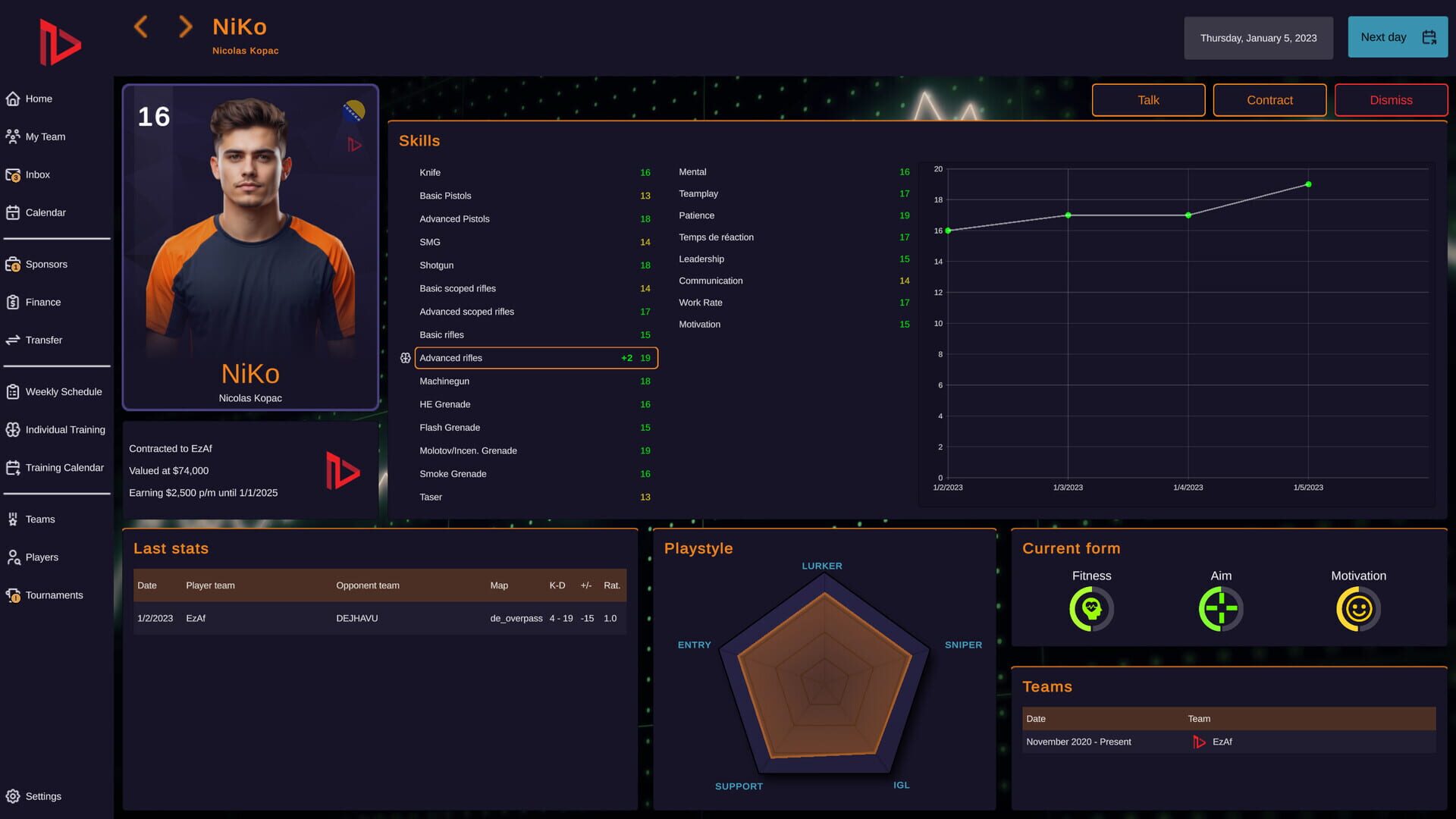 FPS Pro Team Manager - Screenshot