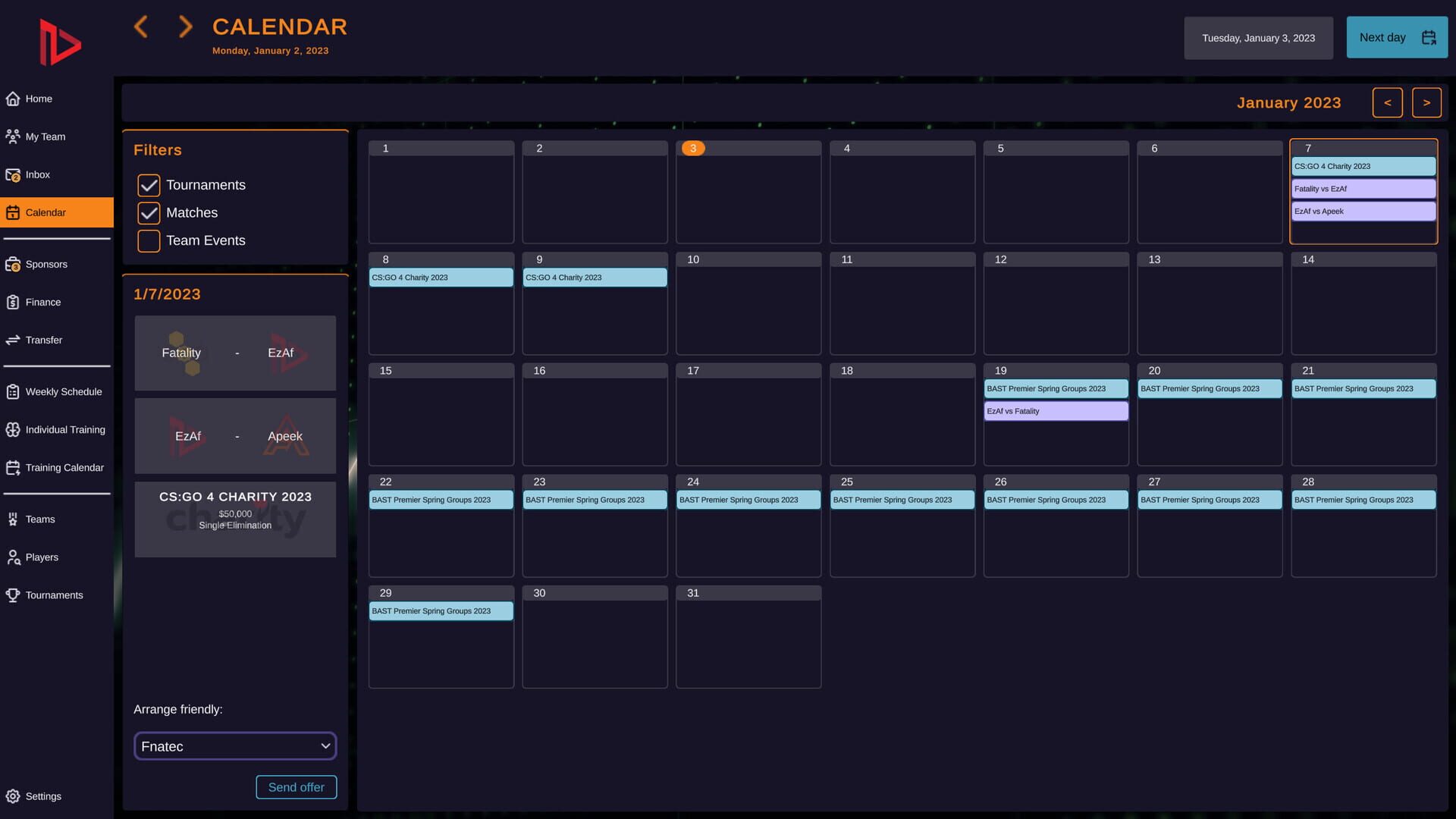 FPS Pro Team Manager - Screenshot