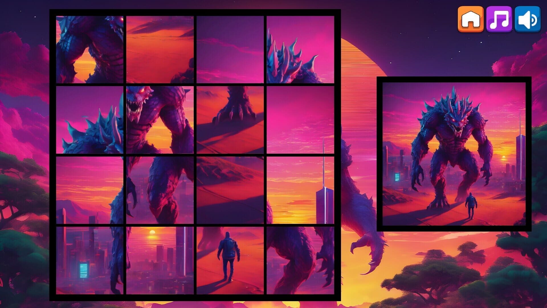 OG Puzzlers: Synthwave Monsters - Screenshot