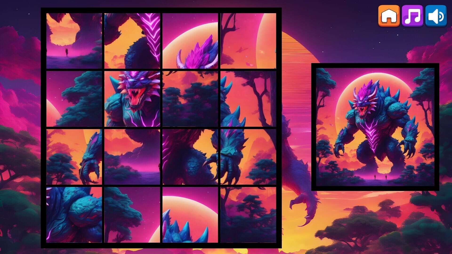 OG Puzzlers: Synthwave Monsters - Screenshot