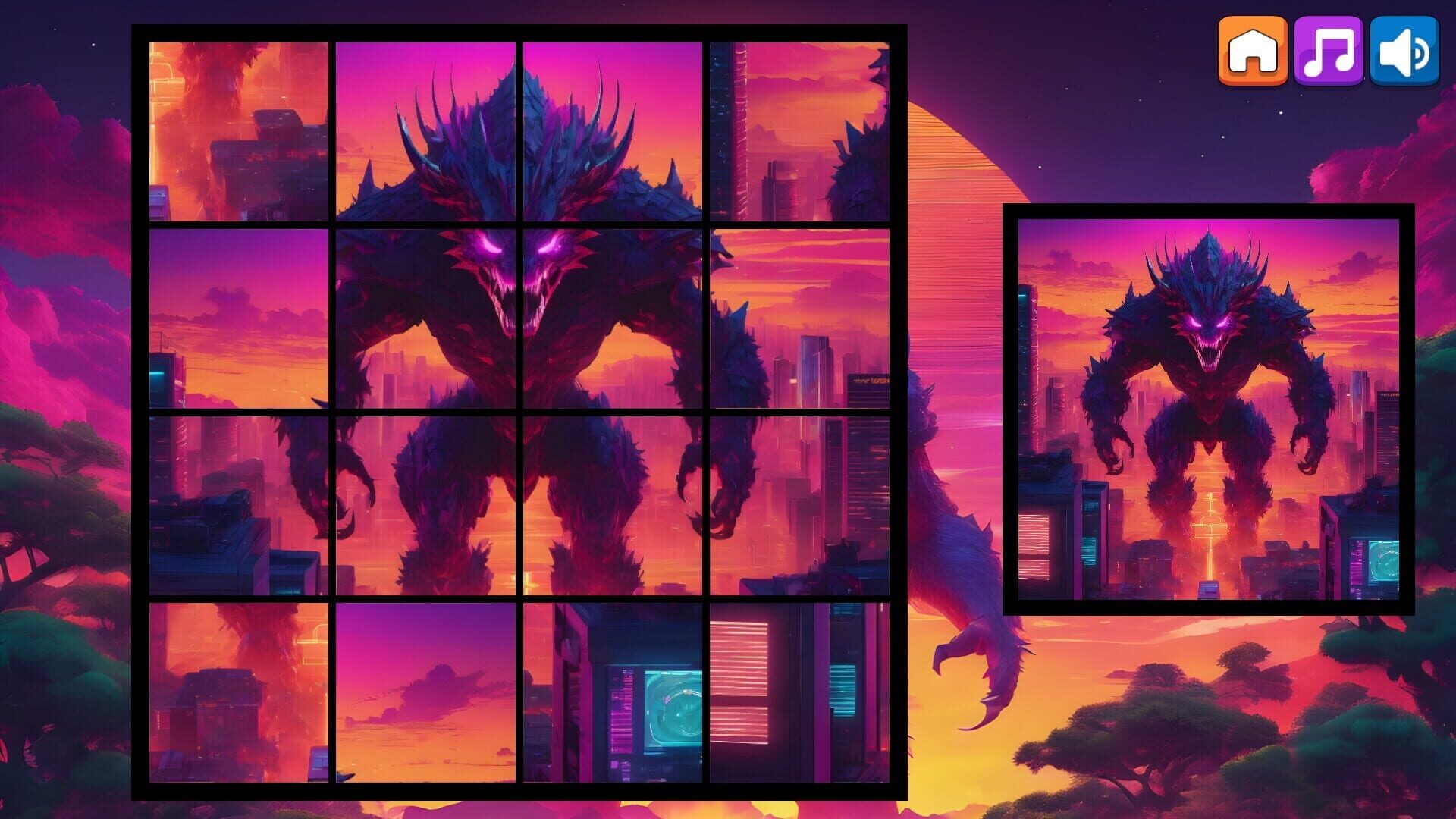 OG Puzzlers: Synthwave Monsters - Screenshot