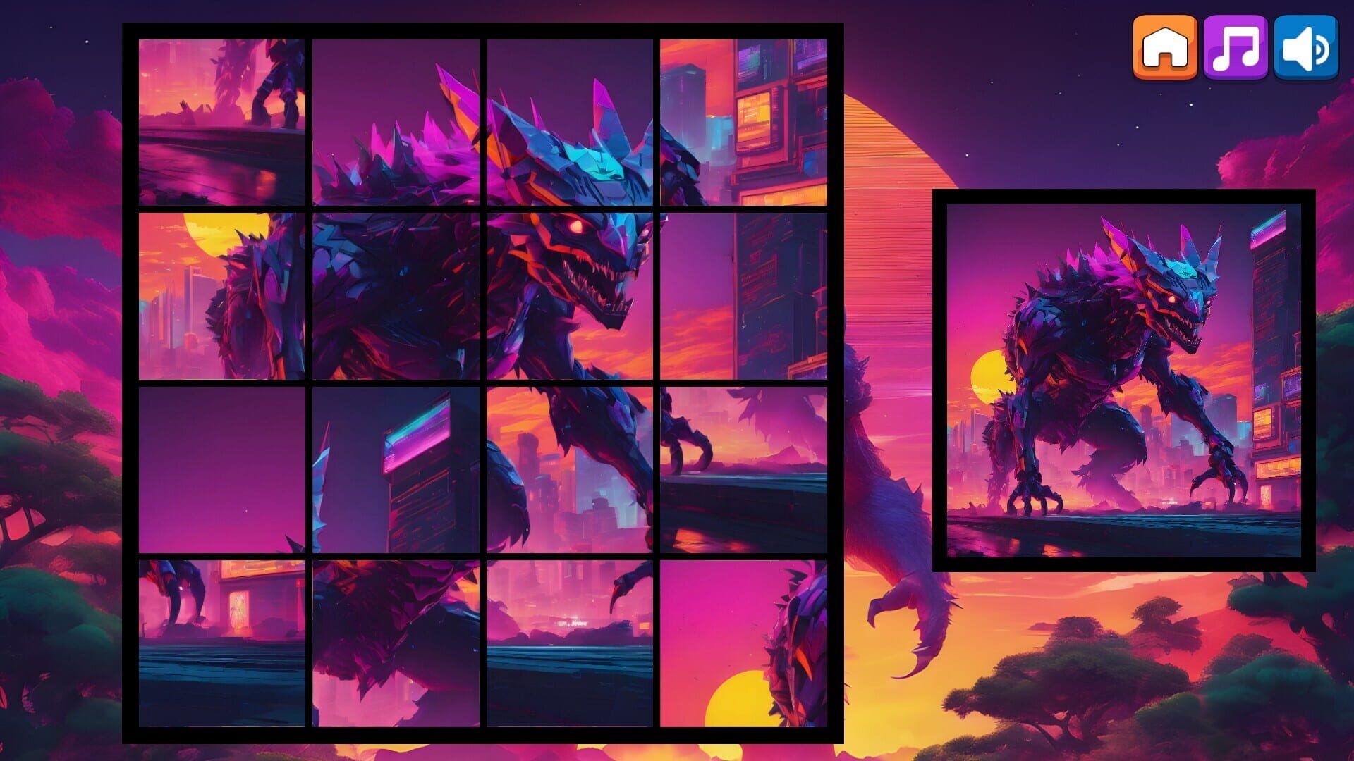 OG Puzzlers: Synthwave Monsters - Screenshot