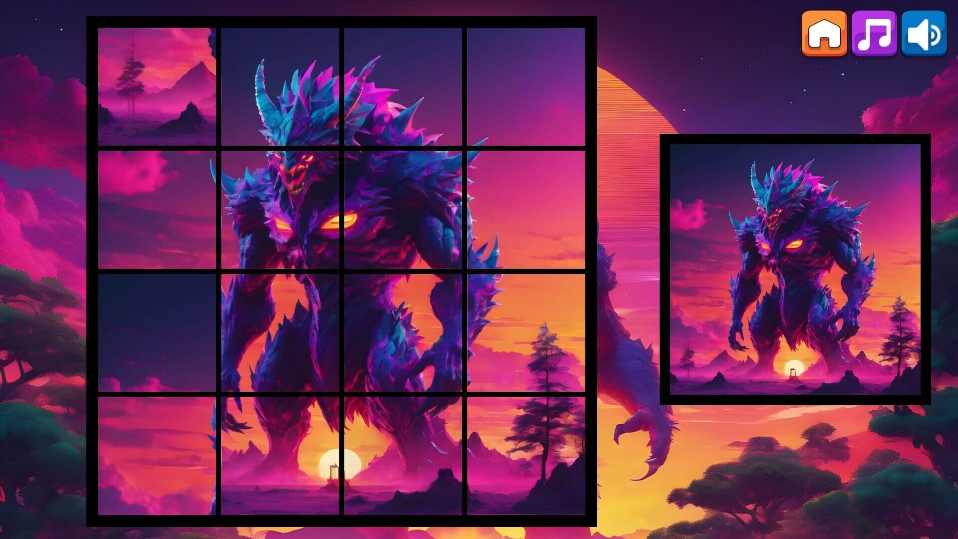 OG Puzzlers: Synthwave Monsters - Screenshot