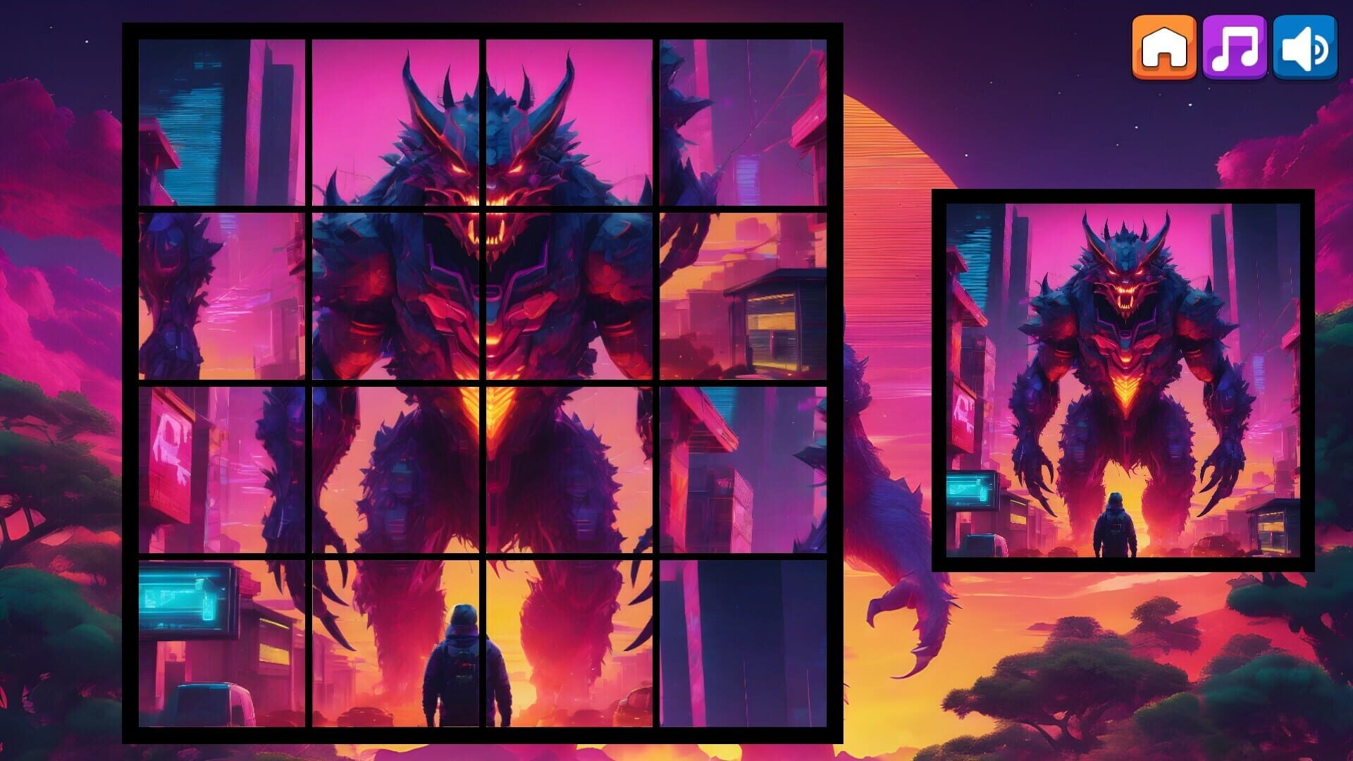 OG Puzzlers: Synthwave Monsters - Screenshot