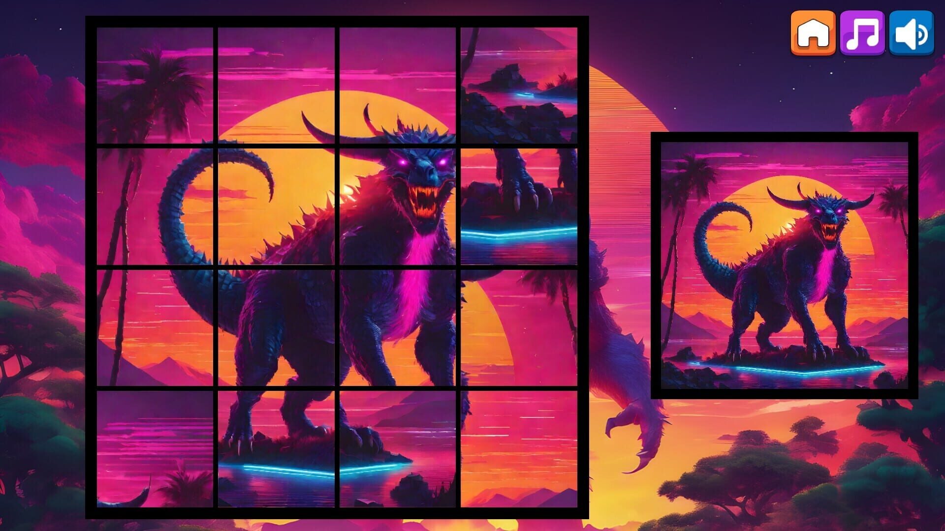 OG Puzzlers: Synthwave Monsters - Screenshot