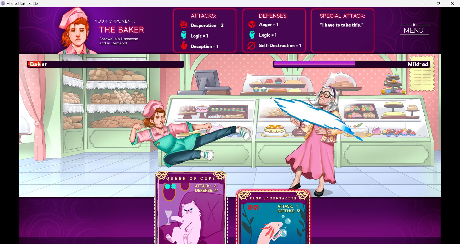 Mildred's Tarot Battle - Screenshot
