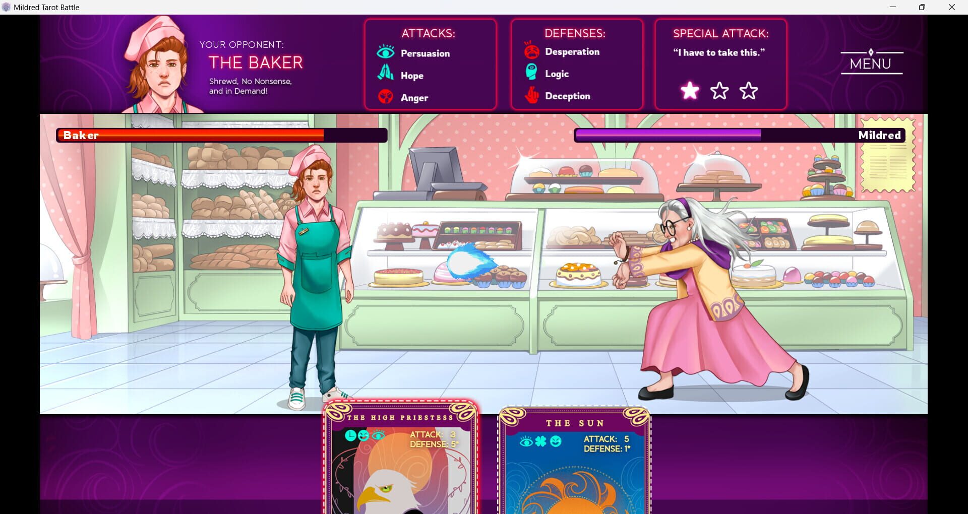 Mildred's Tarot Battle - Screenshot