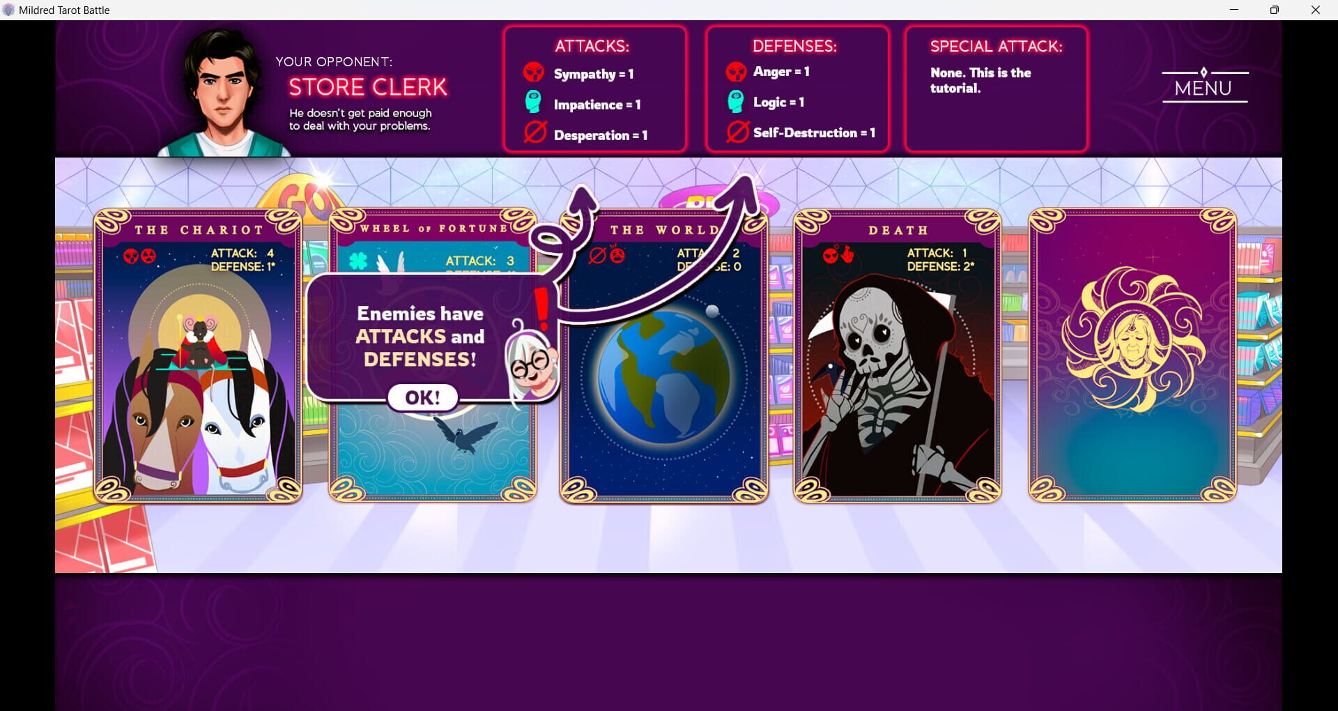 Mildred's Tarot Battle - Screenshot