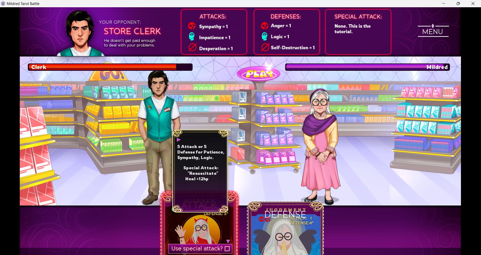 Mildred's Tarot Battle - Screenshot