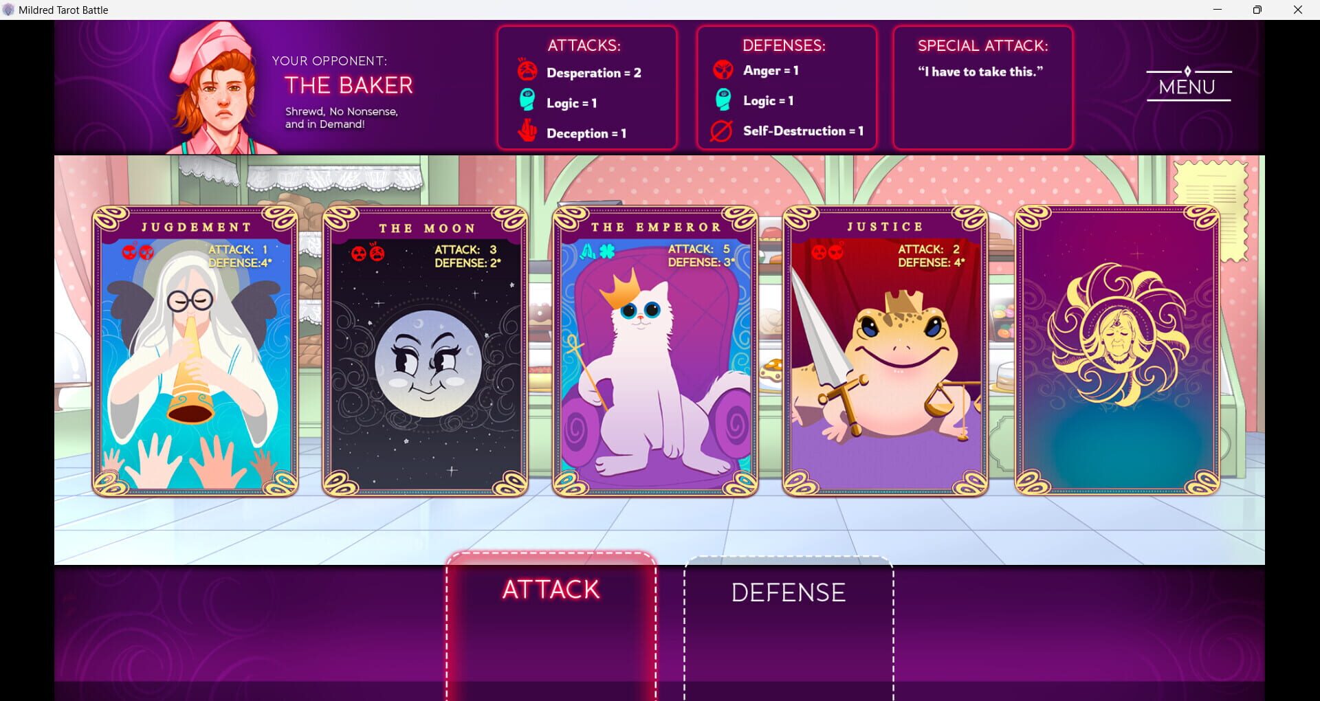 Mildred's Tarot Battle - Screenshot