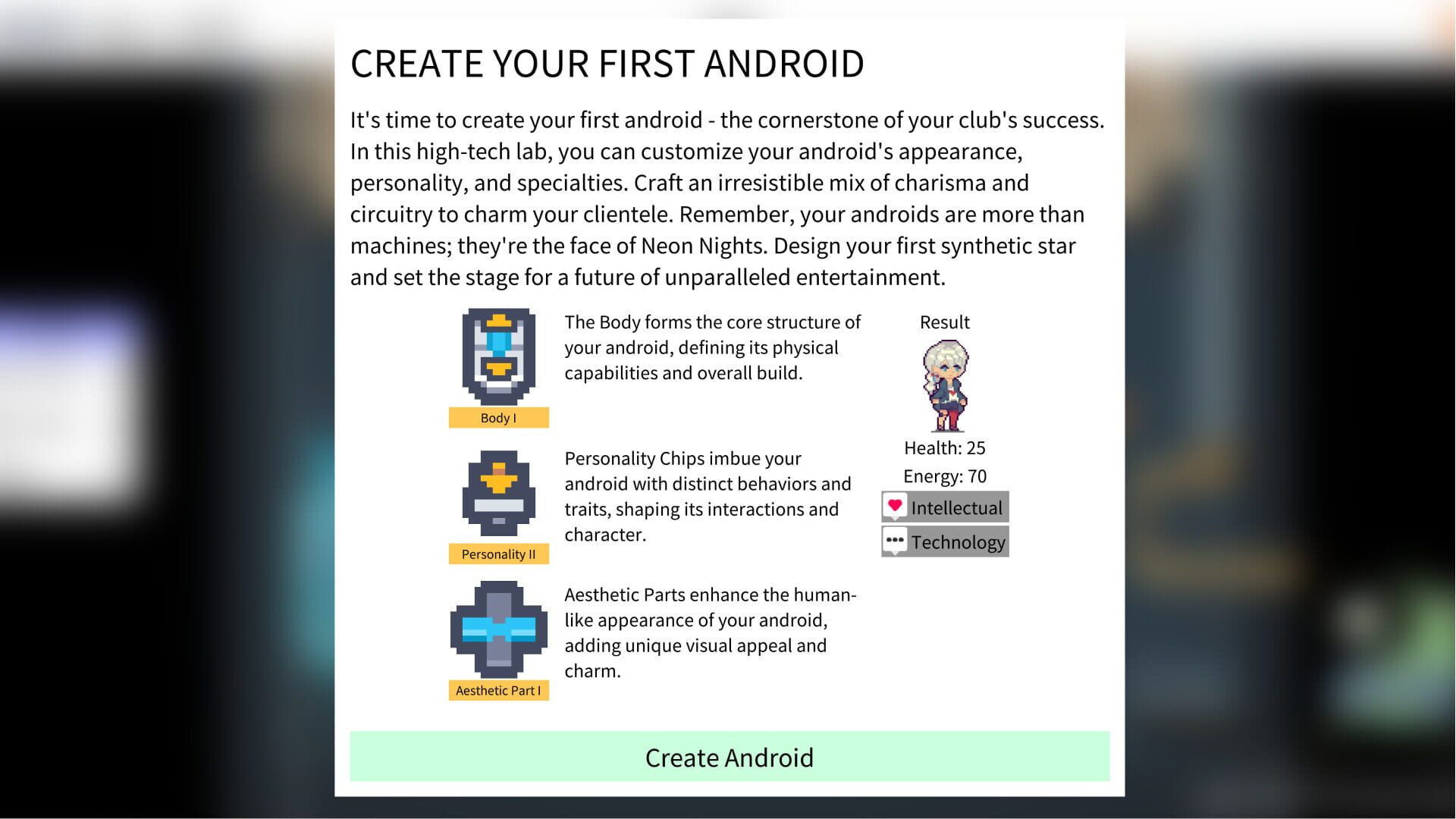 Synthetica: Cyber Club Manager - Screenshot