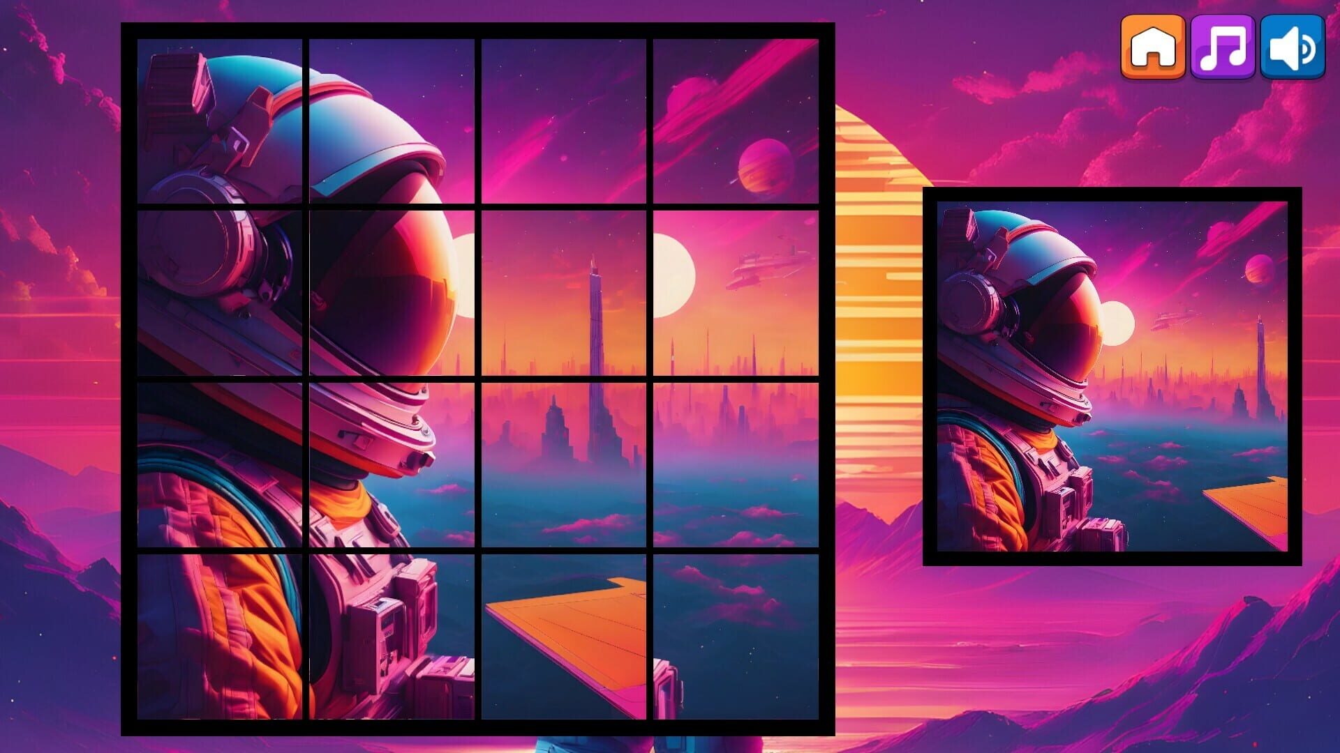 OG Puzzlers: Synthwave Astronauts - Screenshot