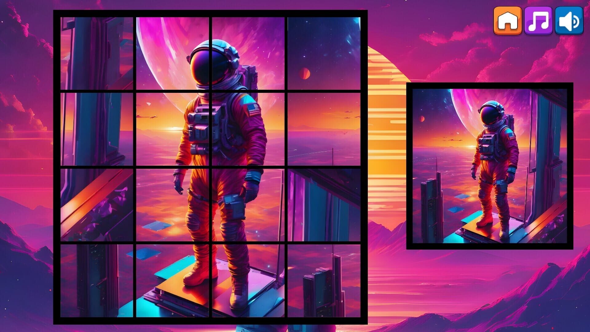 OG Puzzlers: Synthwave Astronauts - Screenshot