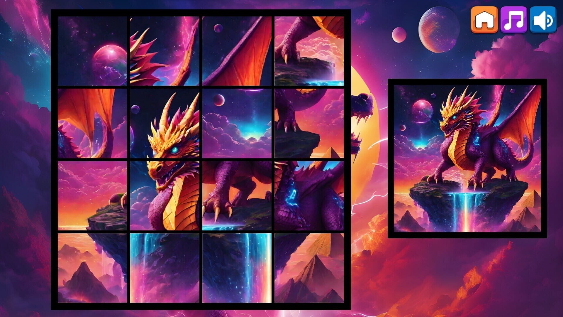 OG Puzzlers: Synthwave Dragons - Screenshot