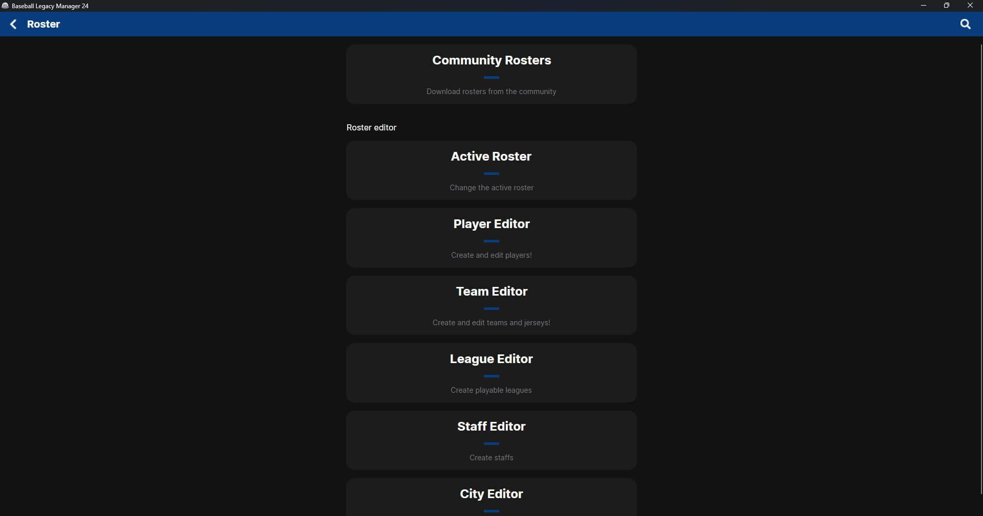 Baseball Legacy Manager 24