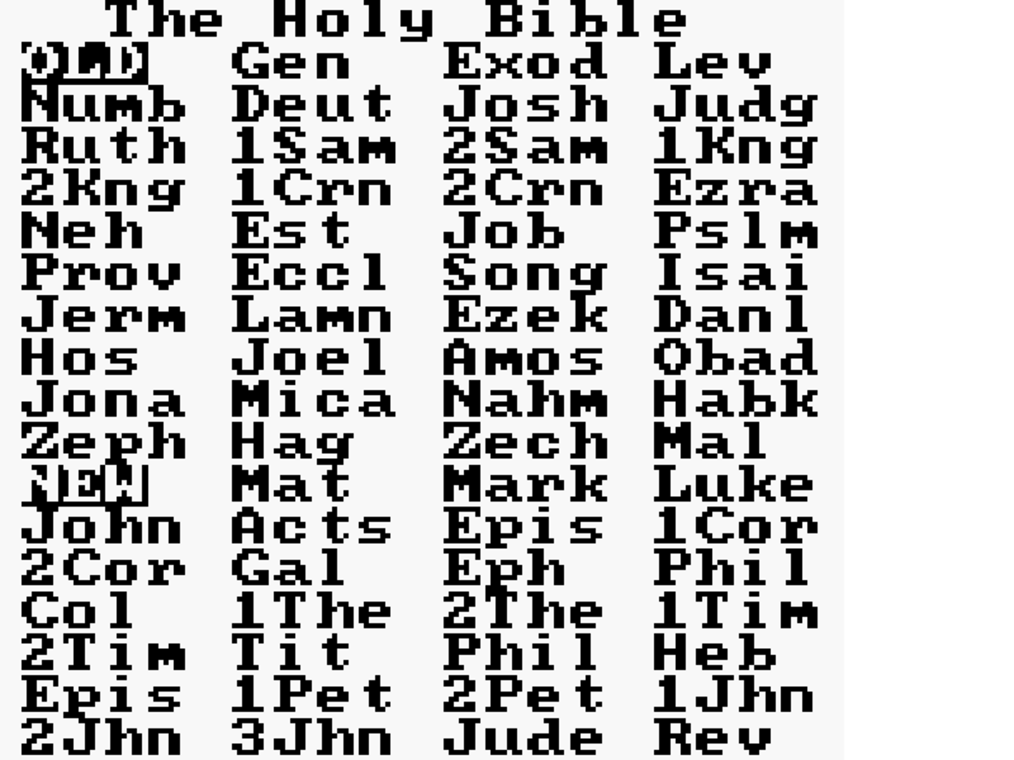 King James Bible for Use on Game Boy screenshot